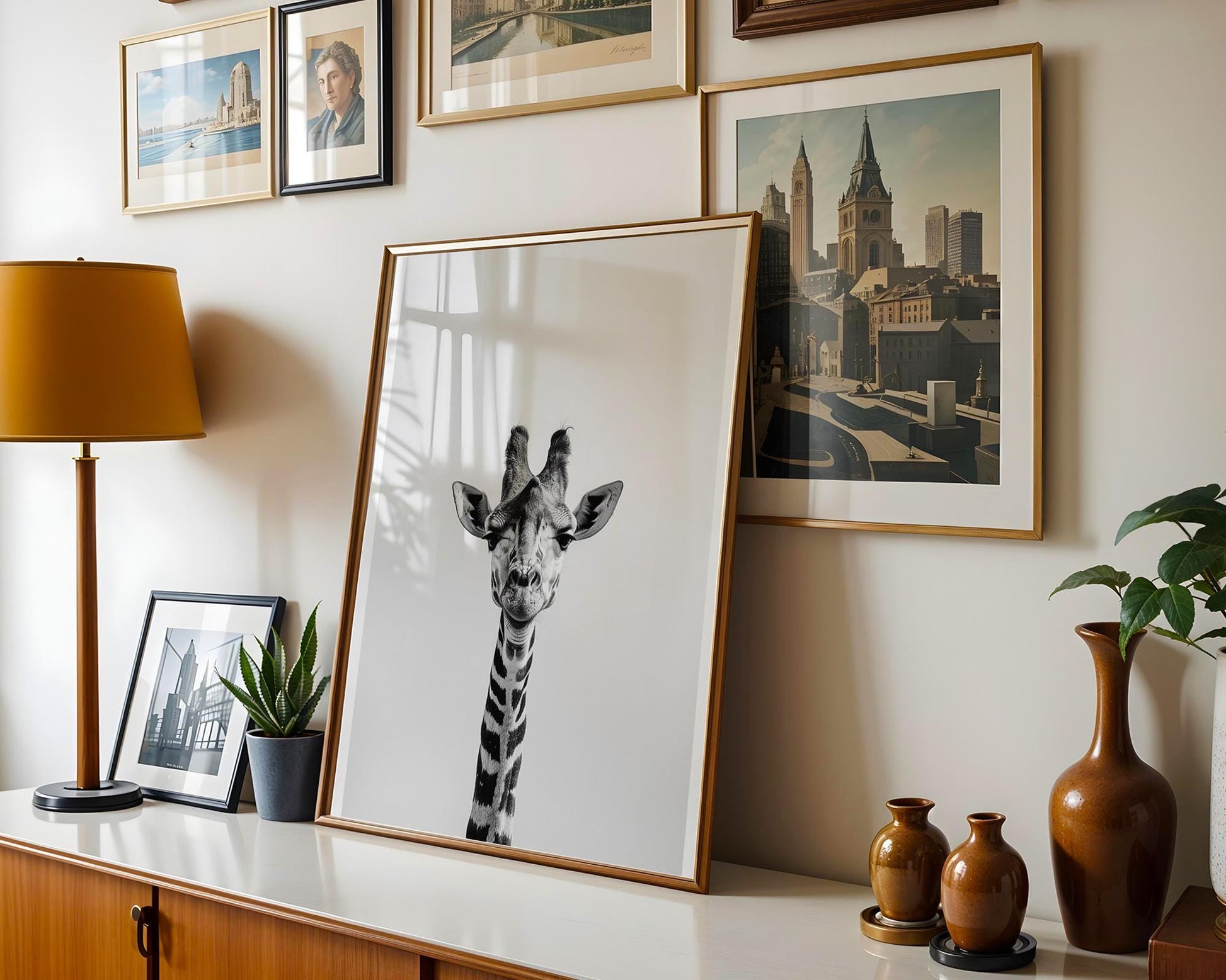 Wildlife Poster | Giraffe Portrait Print • Minimalist Black & White Safari Animal Wall Art wall art print, minimalist black and white poster, modern Scandinavian wall decor, Monohaus