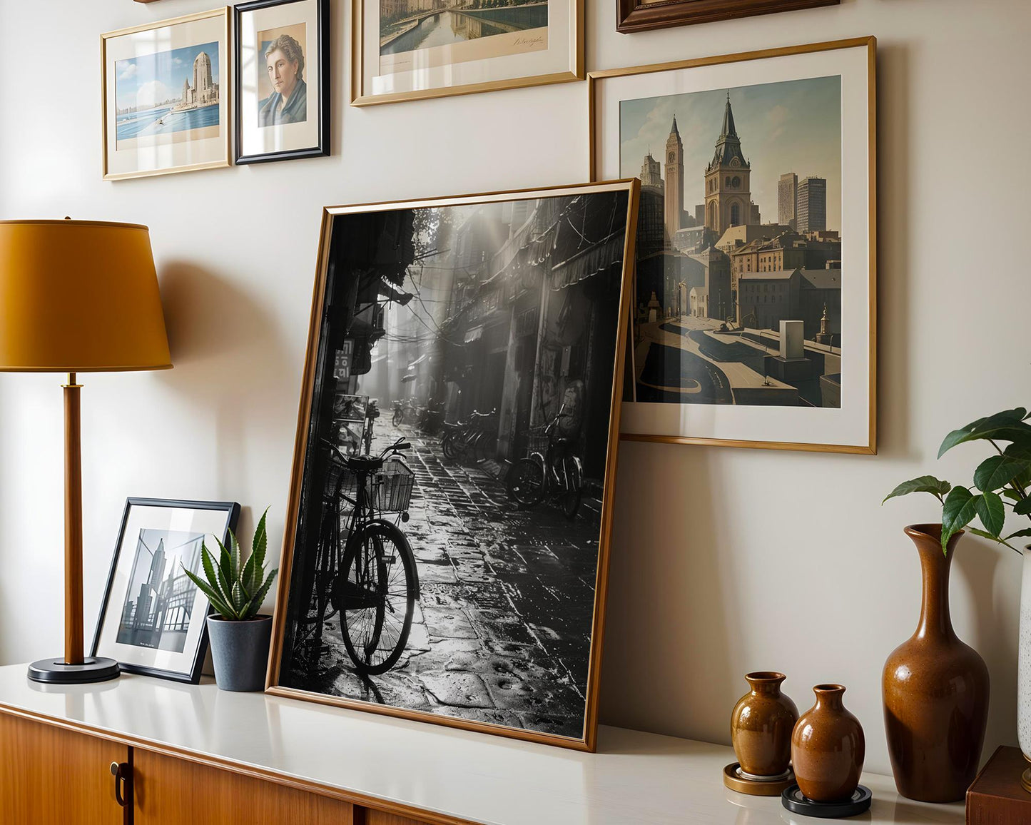 World Landmark | Hanoi Bicycle Street Print | Black and White Vietnam Travel Photography black and white photo print, minimalist monochrome wall art poster for modern interiors, Monohaus