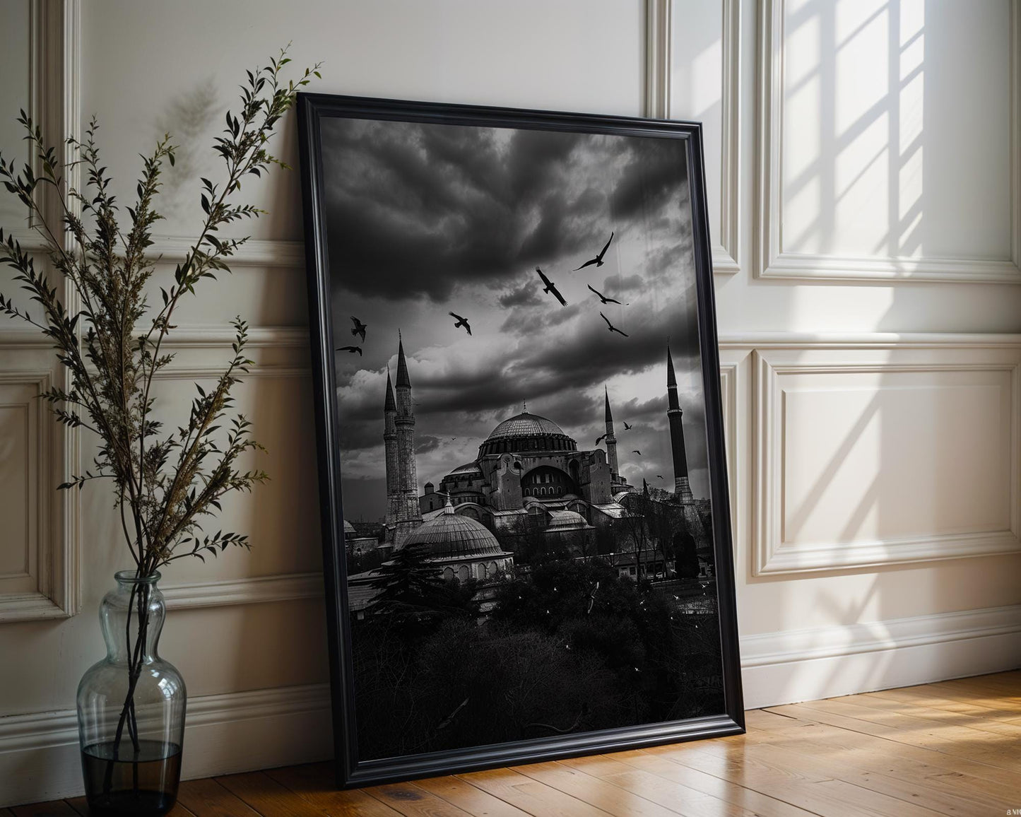 World Landmark | Hagia Sophia Istanbul Print | Dramatic Black and White Photography
