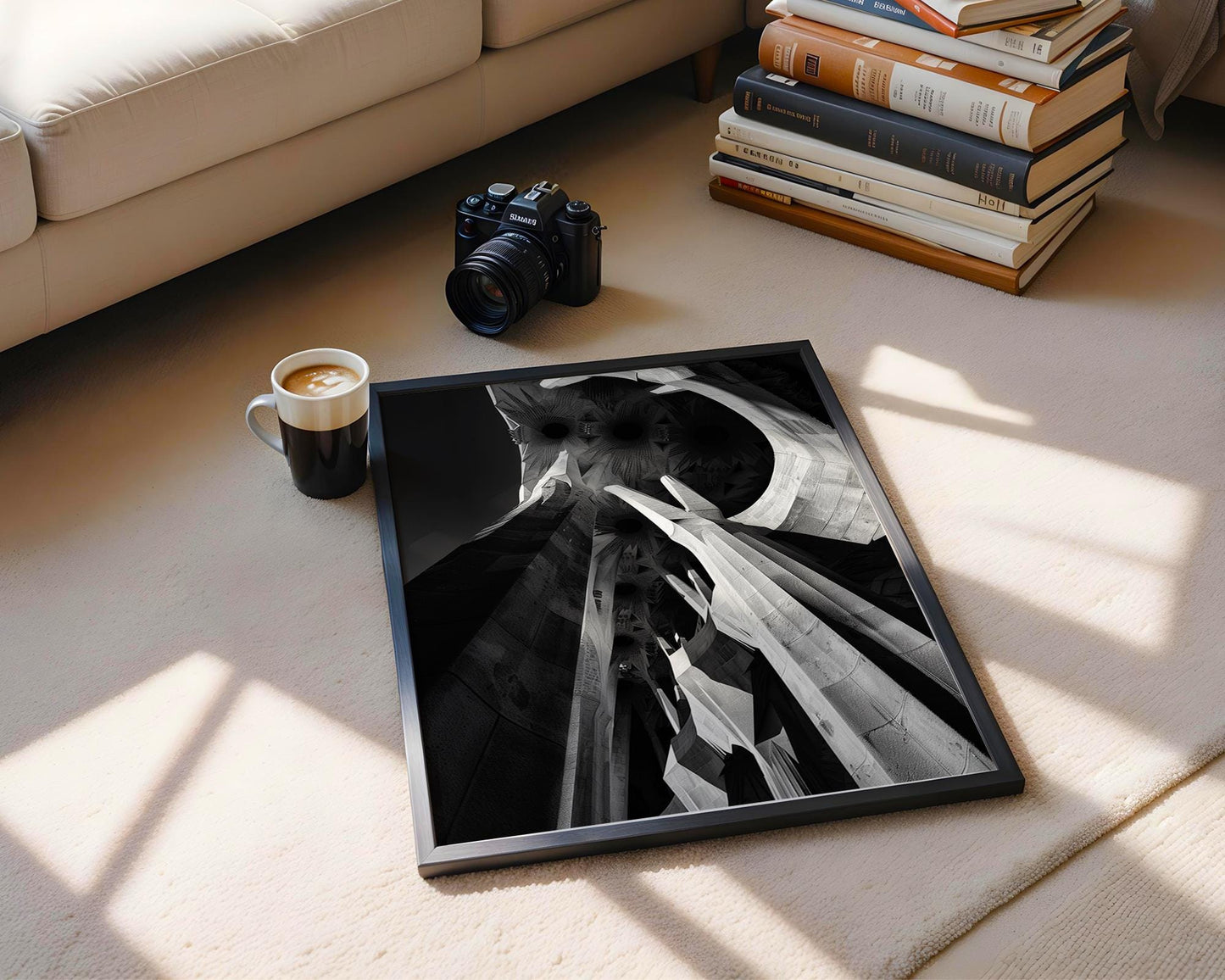 Urban Photography | Sagrada Familia Print | Barcelona Architecture Wall Art wall art print, black and white architectural poster, minimalist modern Scandinavian wall decor, Monohaus