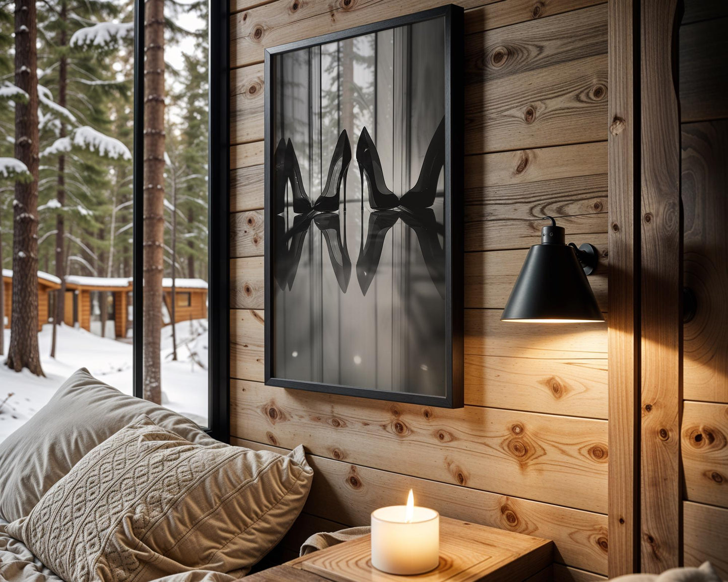 Minimal Wall Art Heels Art Print | Black and White Abstract Poster Luxury abstract wall art print, geometric minimalist poster, modern Scandinavian decor, Monohaus