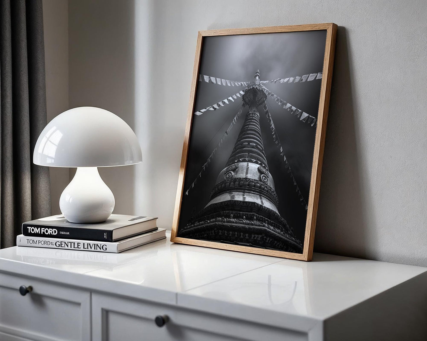 World Landmark | Boudhanath Stupa Black & White Photography Print | Kathmandu, Nepal