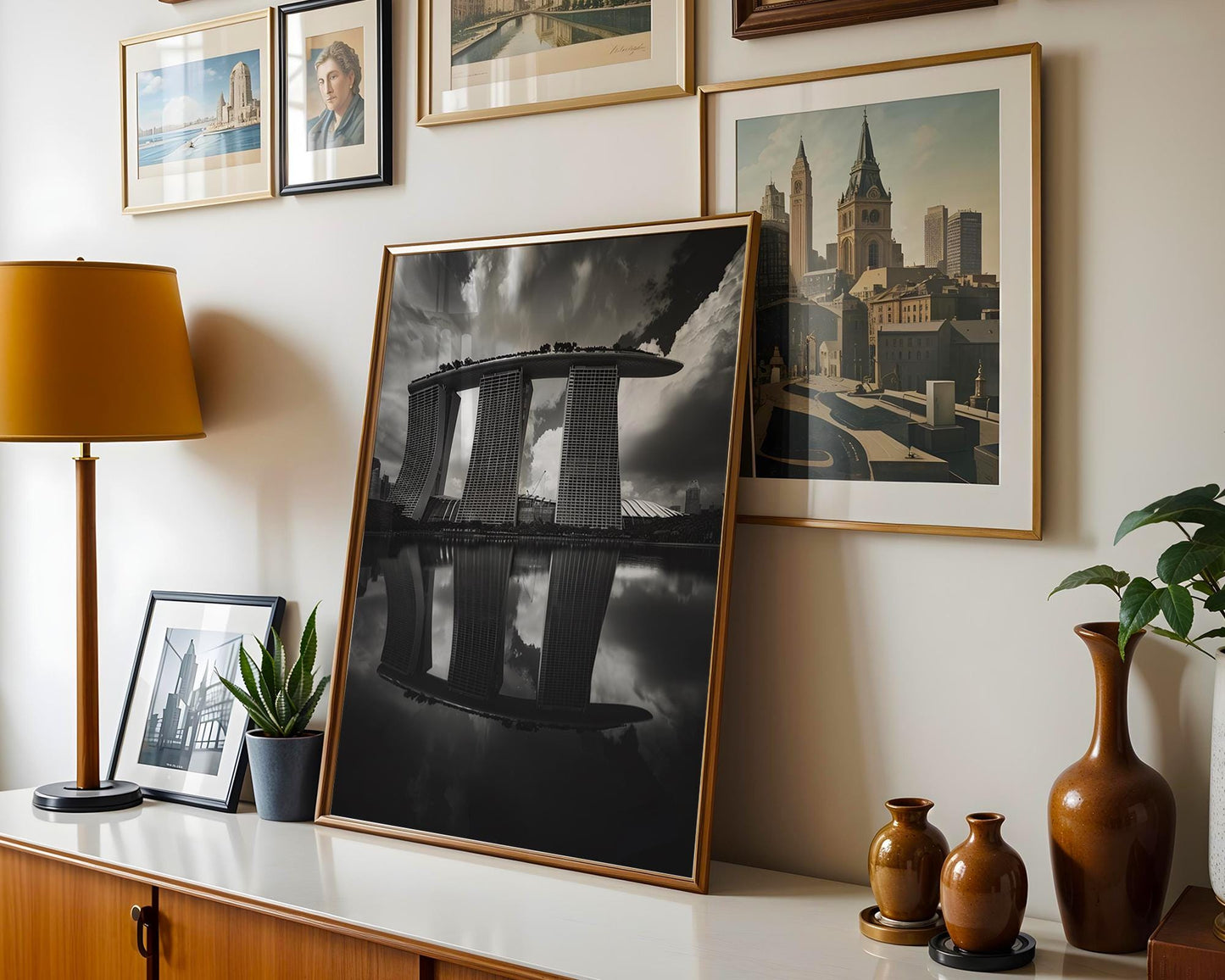 World Landmark | Marina Bay Sands Print | Black and White Singapore Architecture Photography wall art print, black and white architectural poster, minimalist modern Scandinavian wall decor, Monohaus