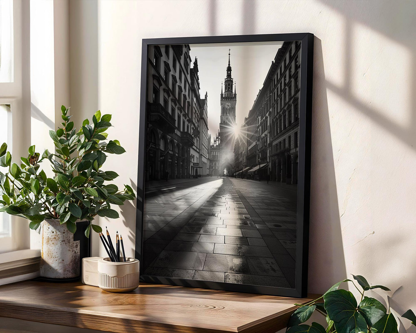World Landmark | Munich City Tower Print | Black and White Architecture Photography