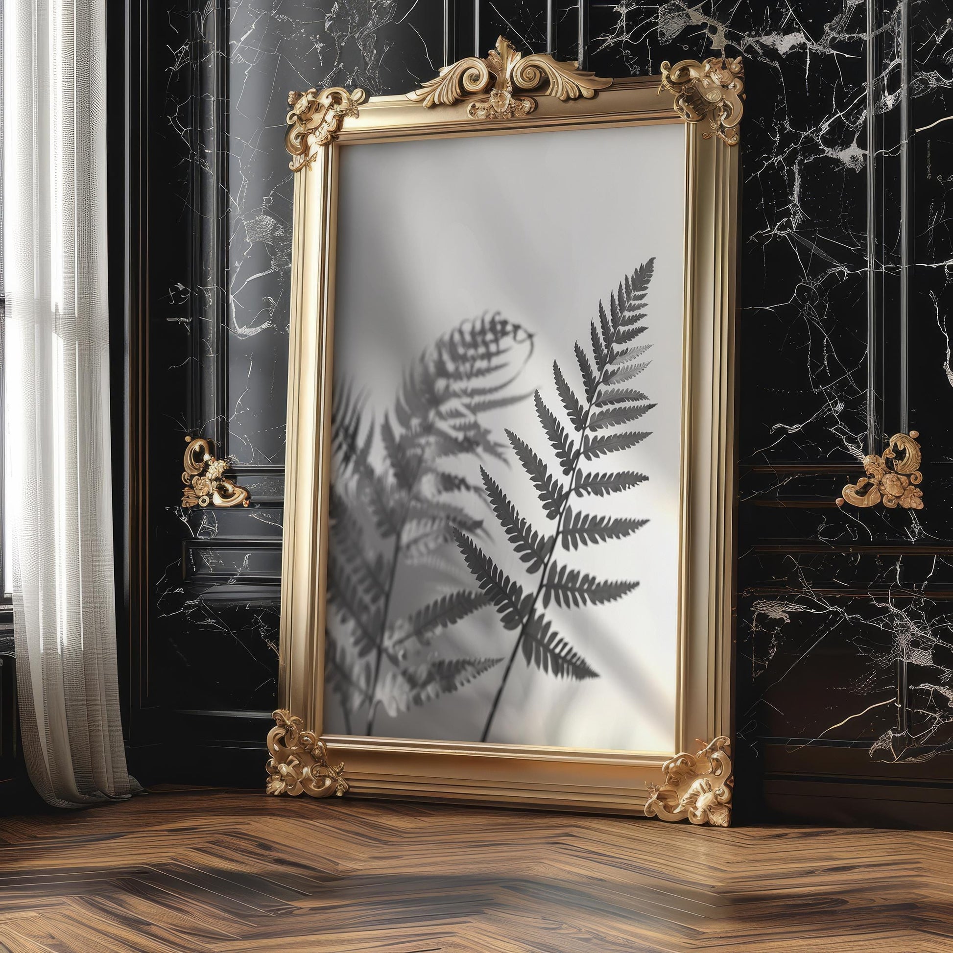 Botanical Photo | Fern Leaf Art Print | Minimalist Black and White Photography wall art print, minimalist black and white poster, modern Scandinavian wall decor, Monohaus