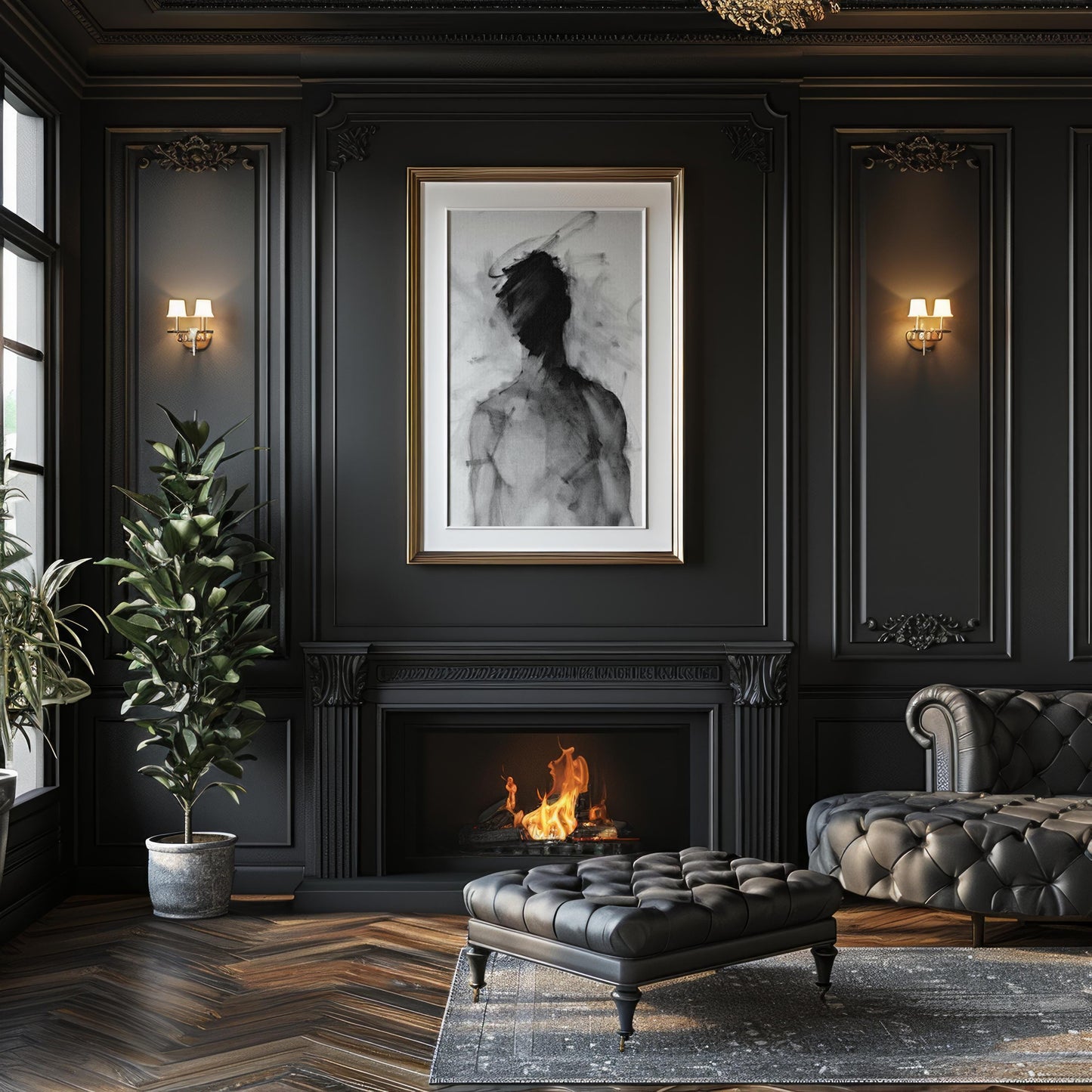 Minimal Wall Art Abstract Figure Print | Minimalist Black and White Poster abstract wall art print, geometric minimalist poster, modern Scandinavian decor, Monohaus