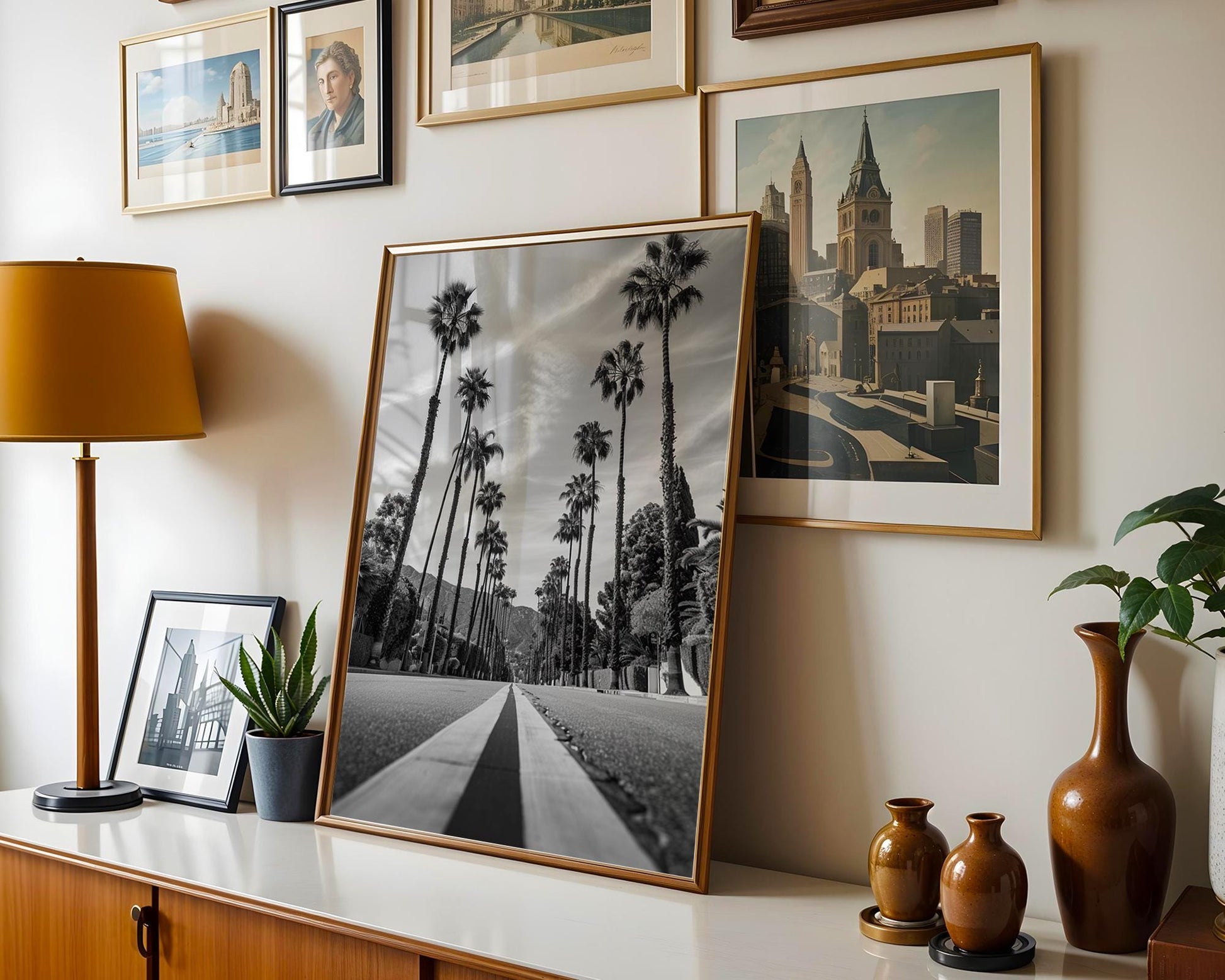 World Landmark | Beverly Hills Palm Tree Print | Black and White Los Angeles Photography wall art print, minimalist black and white poster, modern Scandinavian wall decor, Monohaus