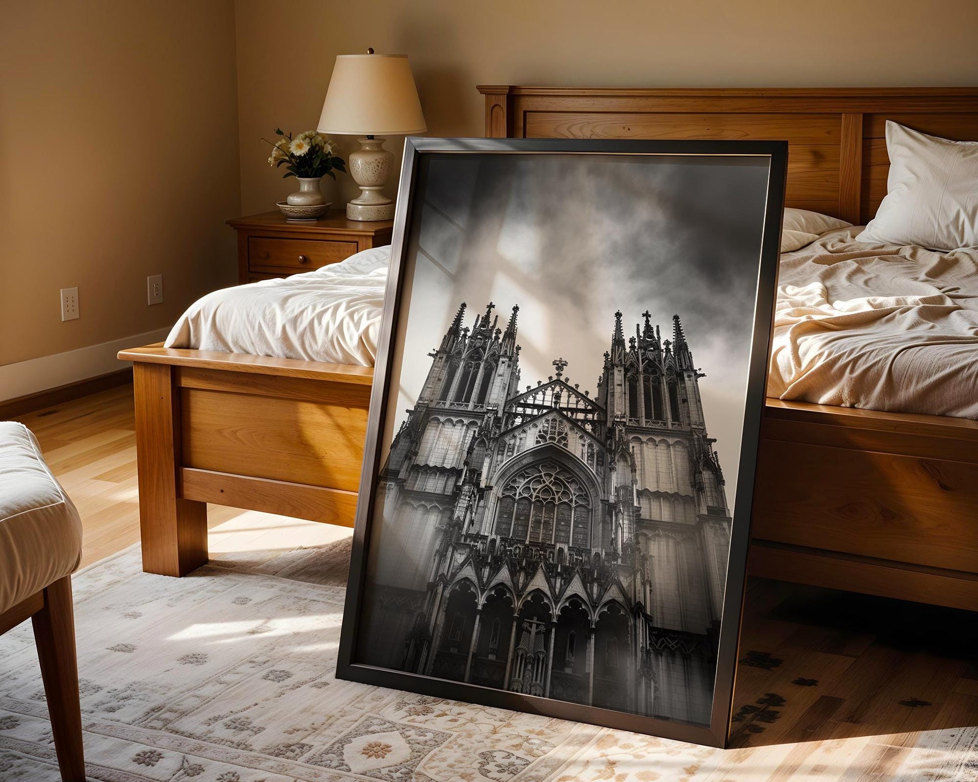 World Landmark | Gothic Cathedral Black and White Photography Print | Europe Architecture Wall Art wall art print, black and white architectural poster, minimalist modern Scandinavian wall decor, Monohaus