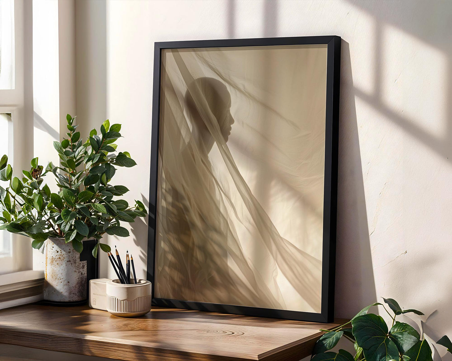 Minimal Wall Art Abstract Figure Silhouette Print | Sheer Fabric, Light & Shadow Art abstract wall art print, geometric minimalist poster, modern Scandinavian decor, Monohaus