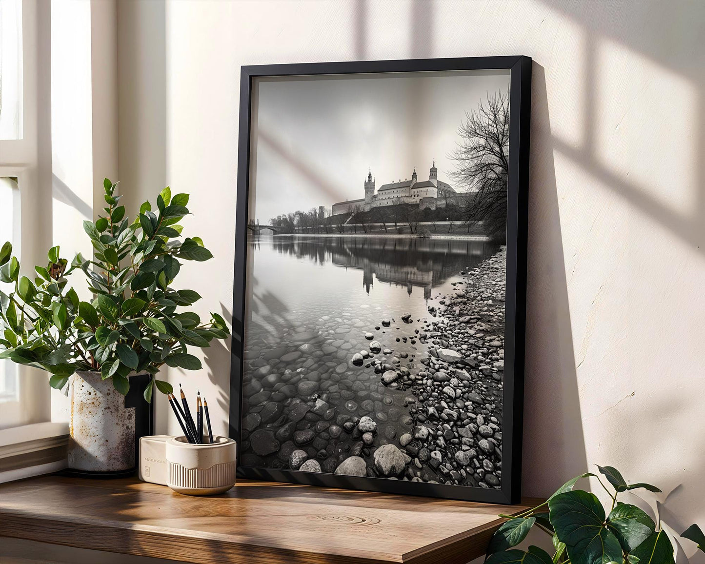 World Landmark | Krakow Castle Black and White Photography Print | Polish Architecture