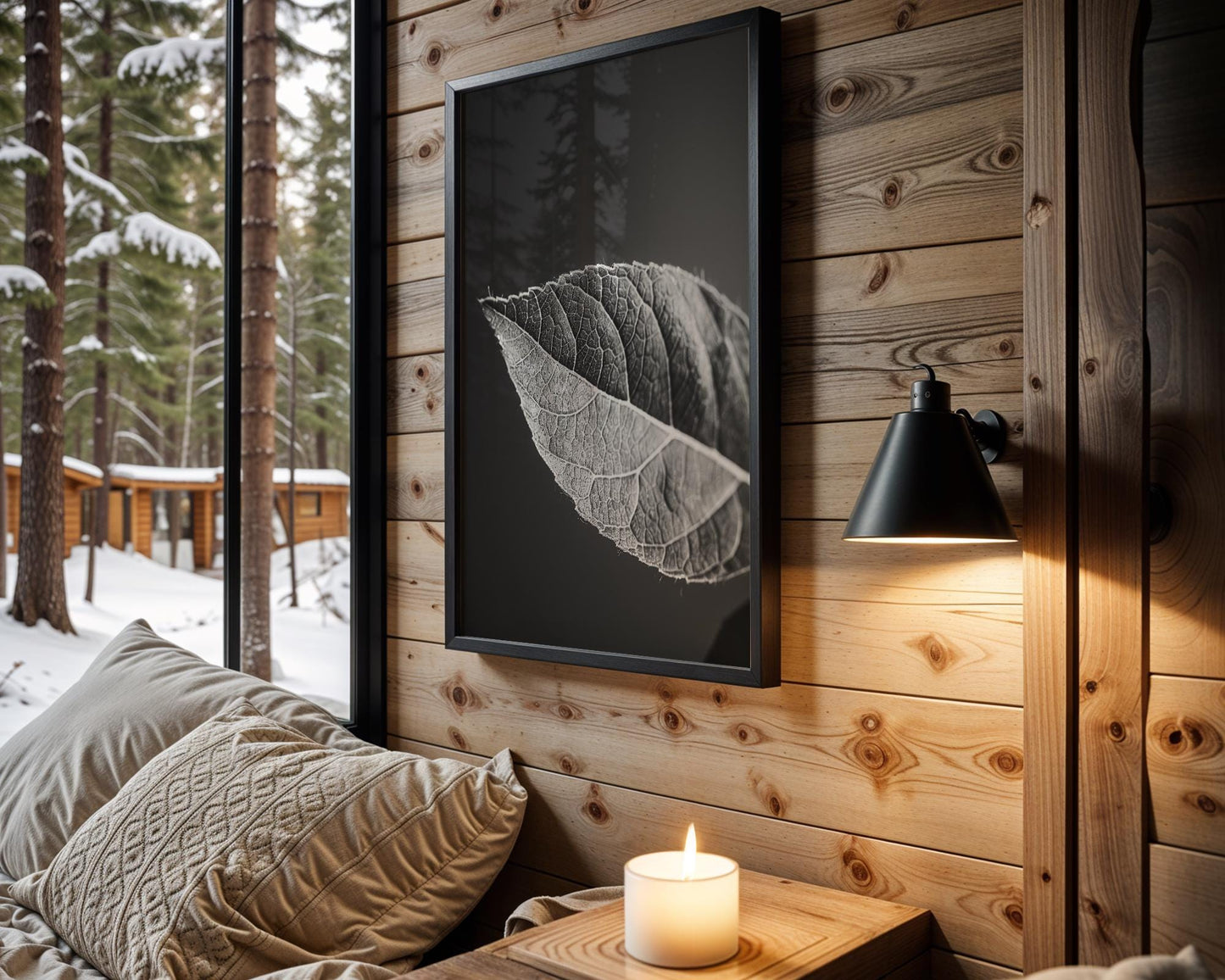 Botanical Photo | Minimalist Leaf Print | Black and White Macro Photography Wall Art wall art print, minimalist black and white poster, modern Scandinavian wall decor, Monohaus