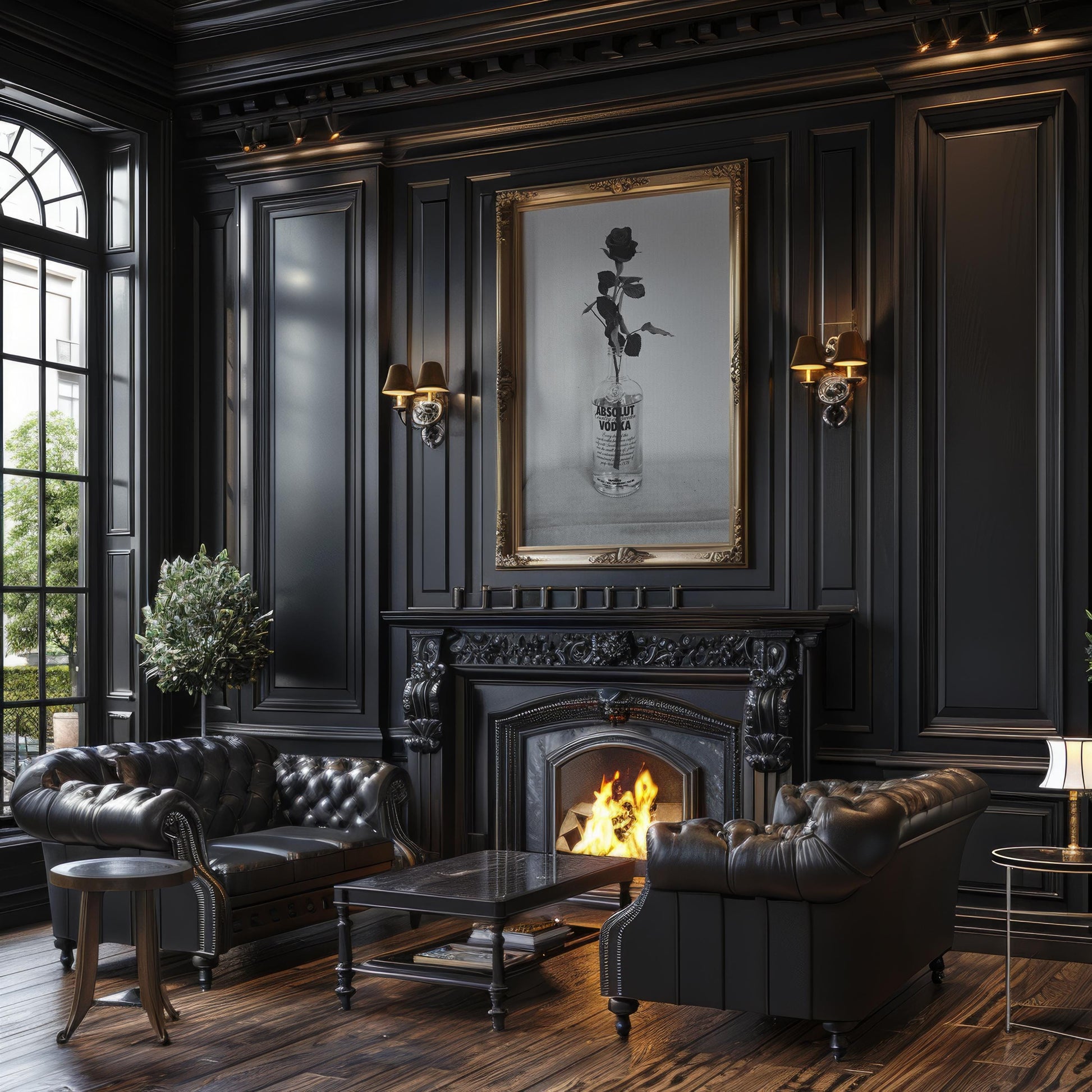 Designer Wall Art | Monochrome Rose Print | Black and White Still Life Photography wall art print, minimalist black and white poster, modern Scandinavian wall decor, Monohaus