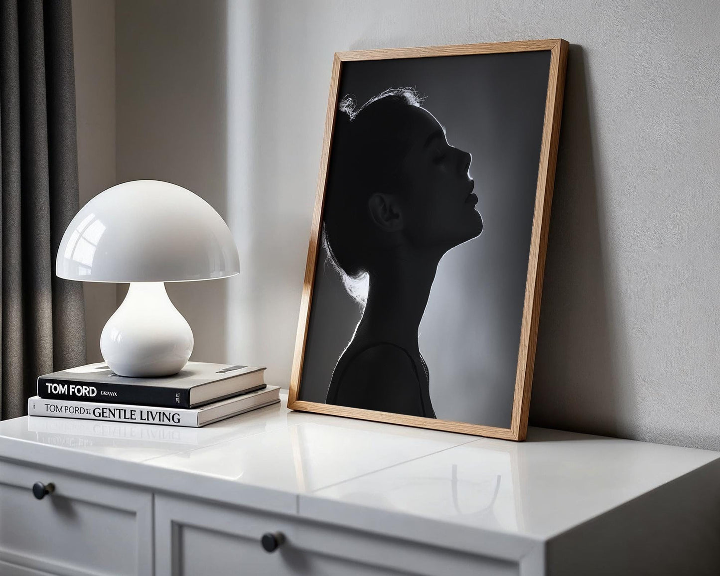 Minimal Wall Art | Black and White Fashion Portrait | Silhouette Photography wall art print, minimalist black and white poster, modern Scandinavian wall decor, Monohaus