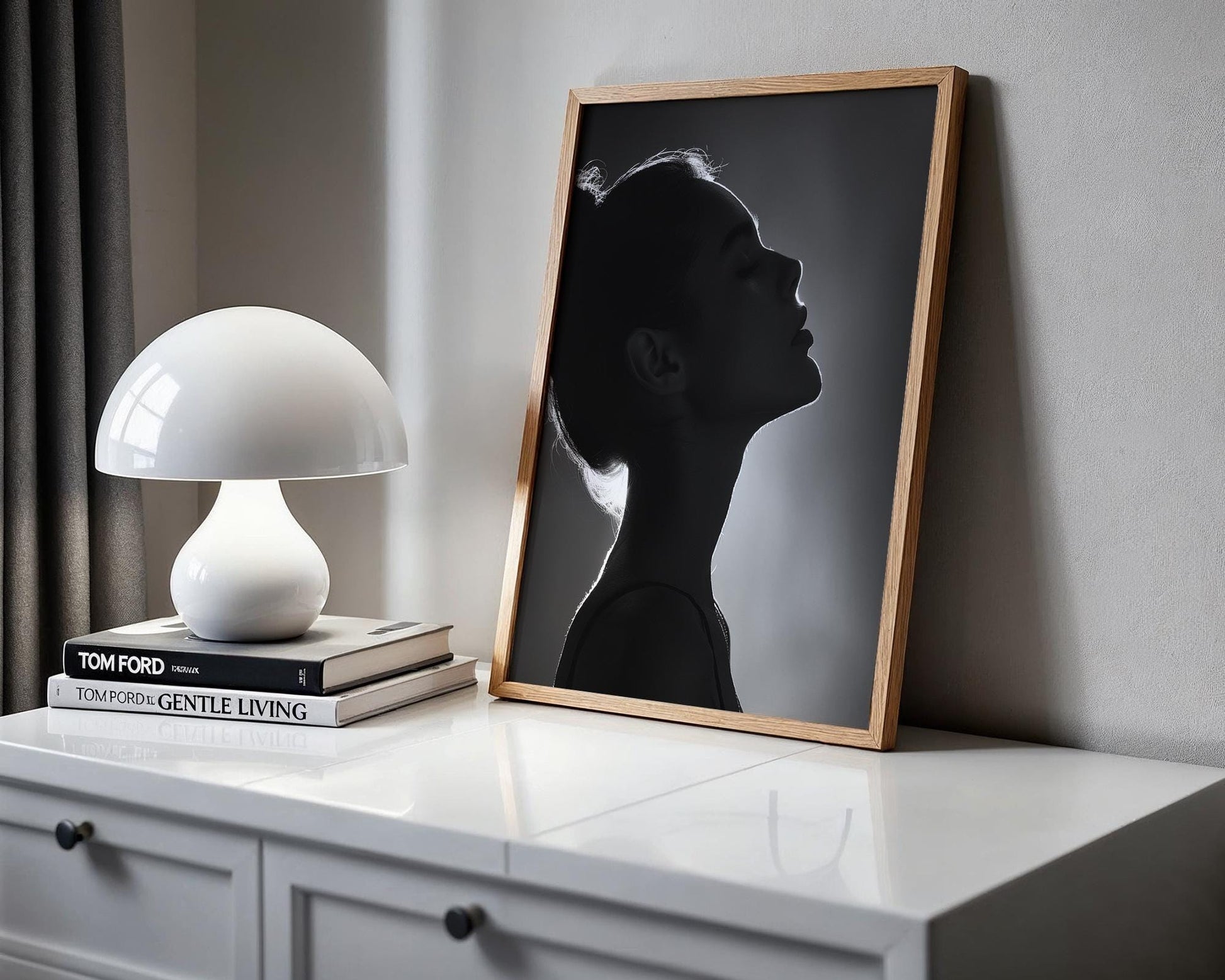 Minimal Wall Art | Black and White Fashion Portrait | Silhouette Photography wall art print, minimalist black and white poster, modern Scandinavian wall decor, Monohaus