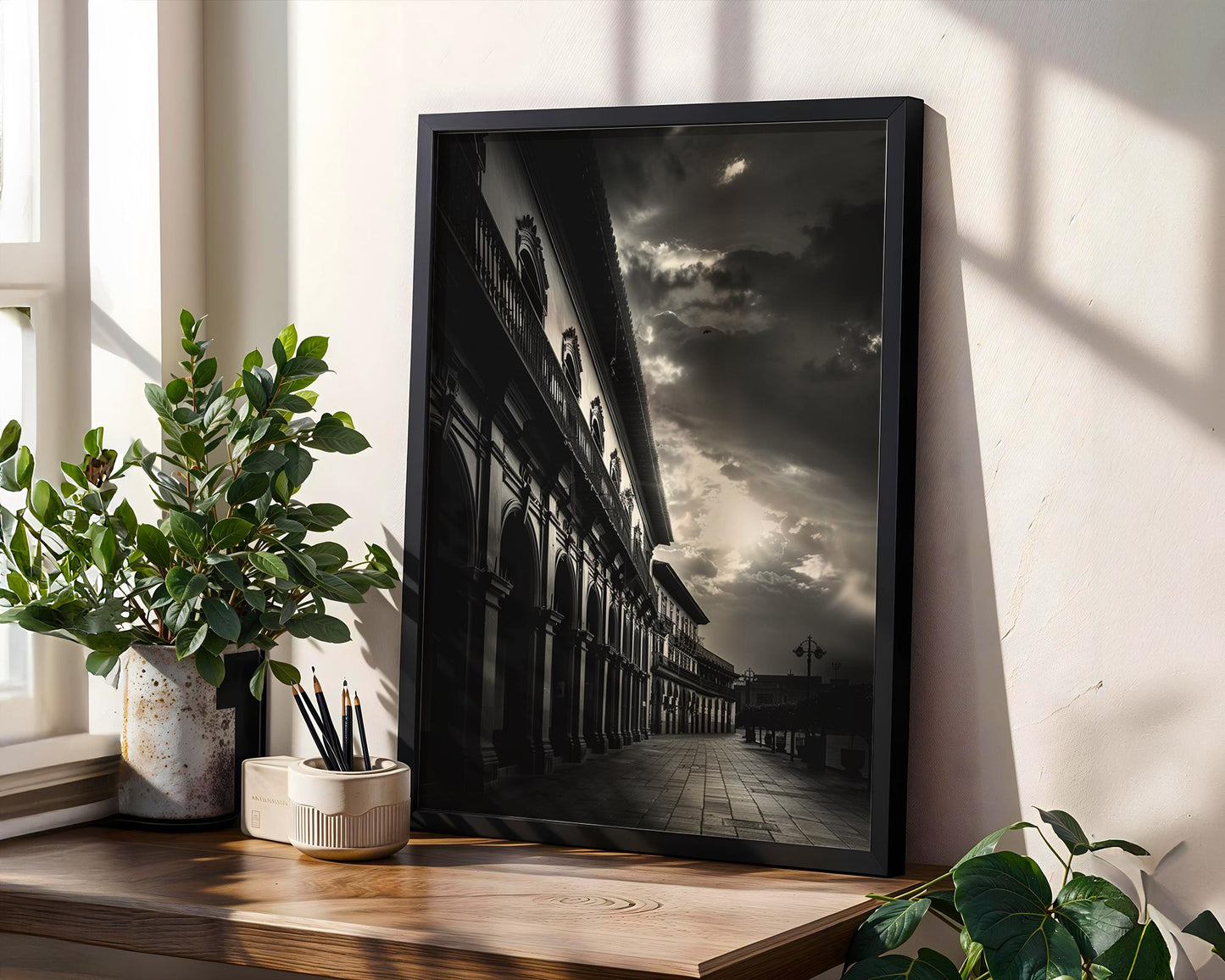 World Landmark | Puebla Mexico Architecture Print | Black and White Photography wall art print, black and white architectural poster, minimalist modern Scandinavian wall decor, Monohaus