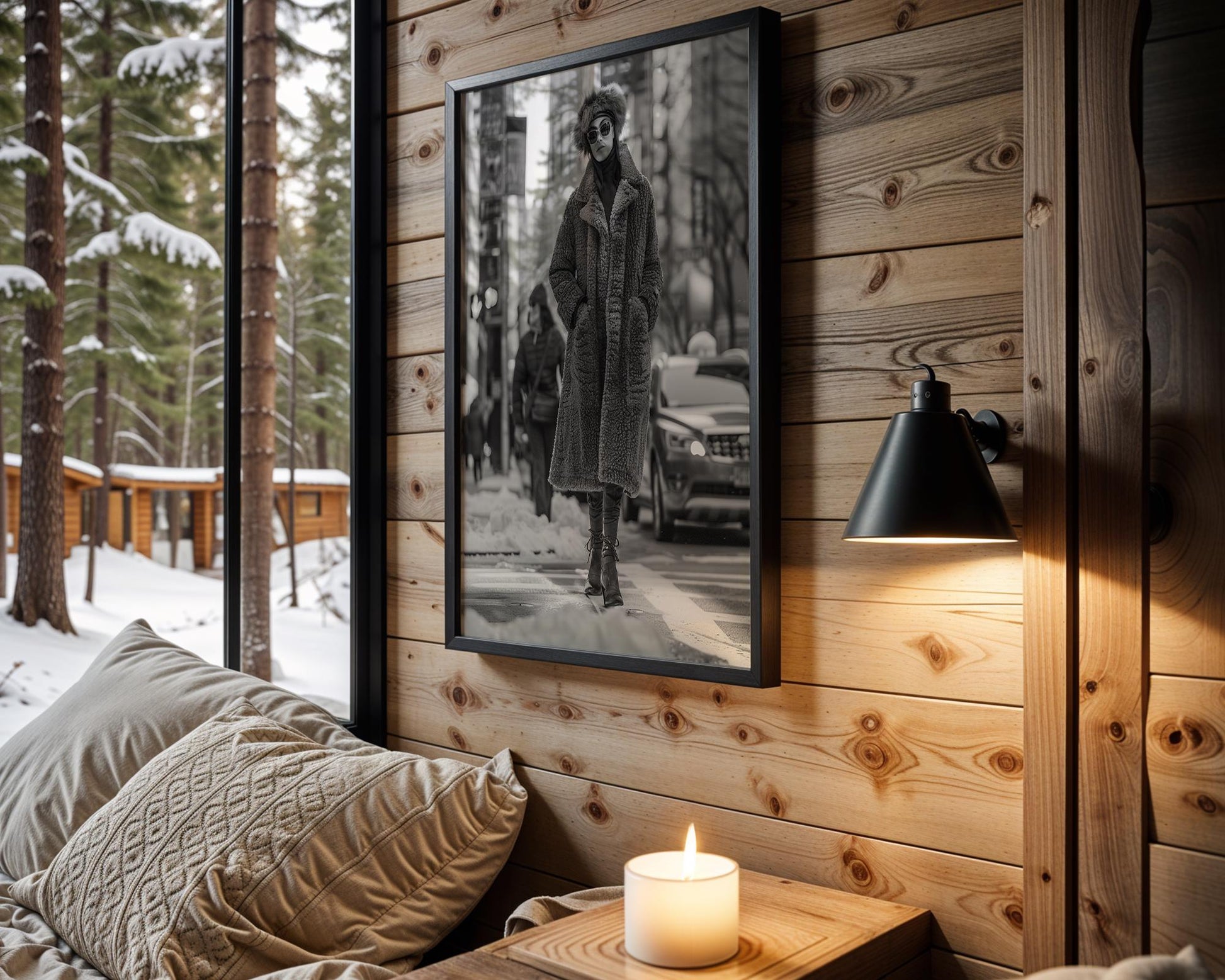 Black and White Winter Fashion Photography Print | Urban Minimalist Wall Art black and white photo print, minimalist monochrome wall art poster for modern interiors, Monohaus