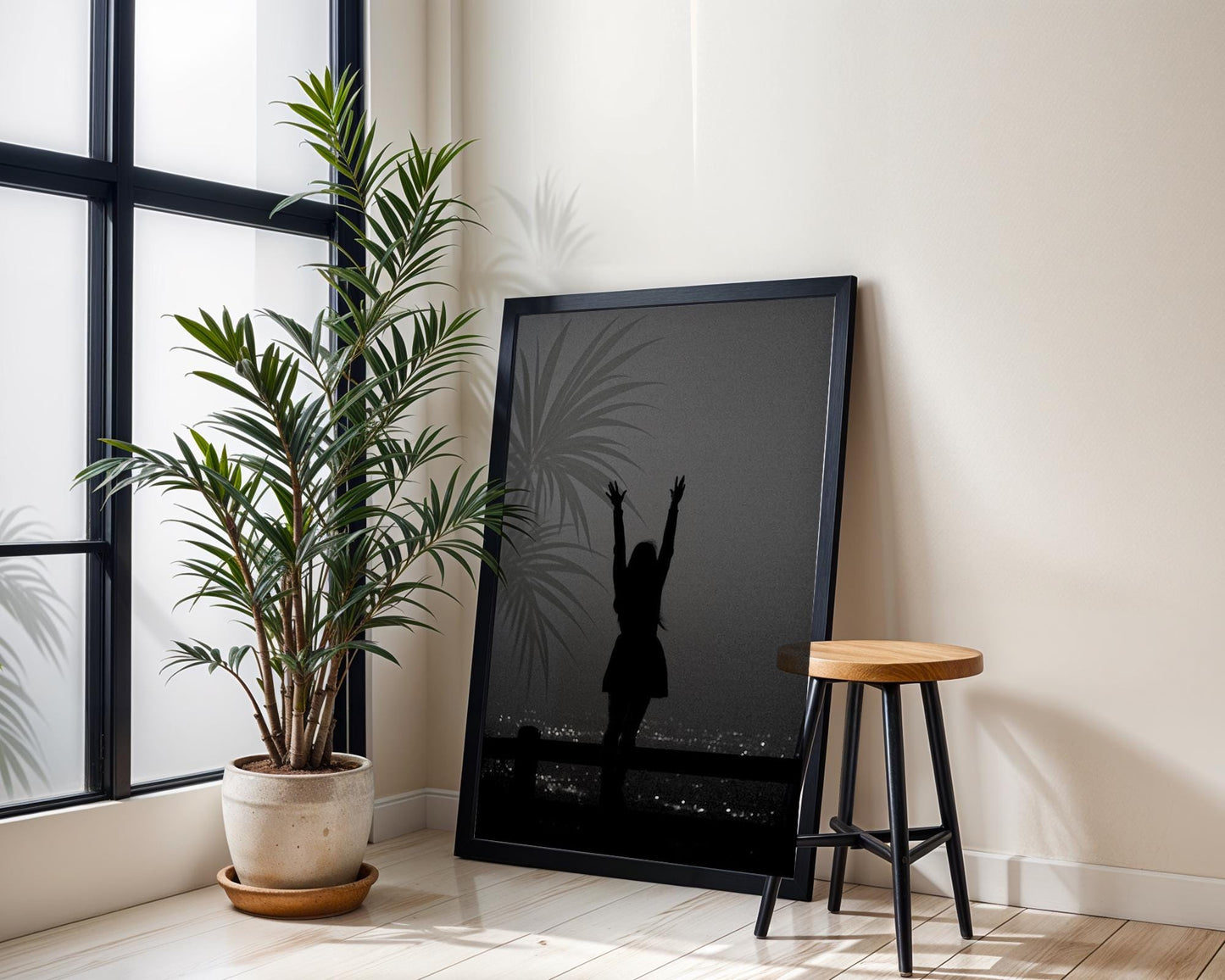 Woman Silhouette City View Art Print | Minimalist Modern Wall Decor wall art print, black and white architectural poster, minimalist modern Scandinavian wall decor, Monohaus