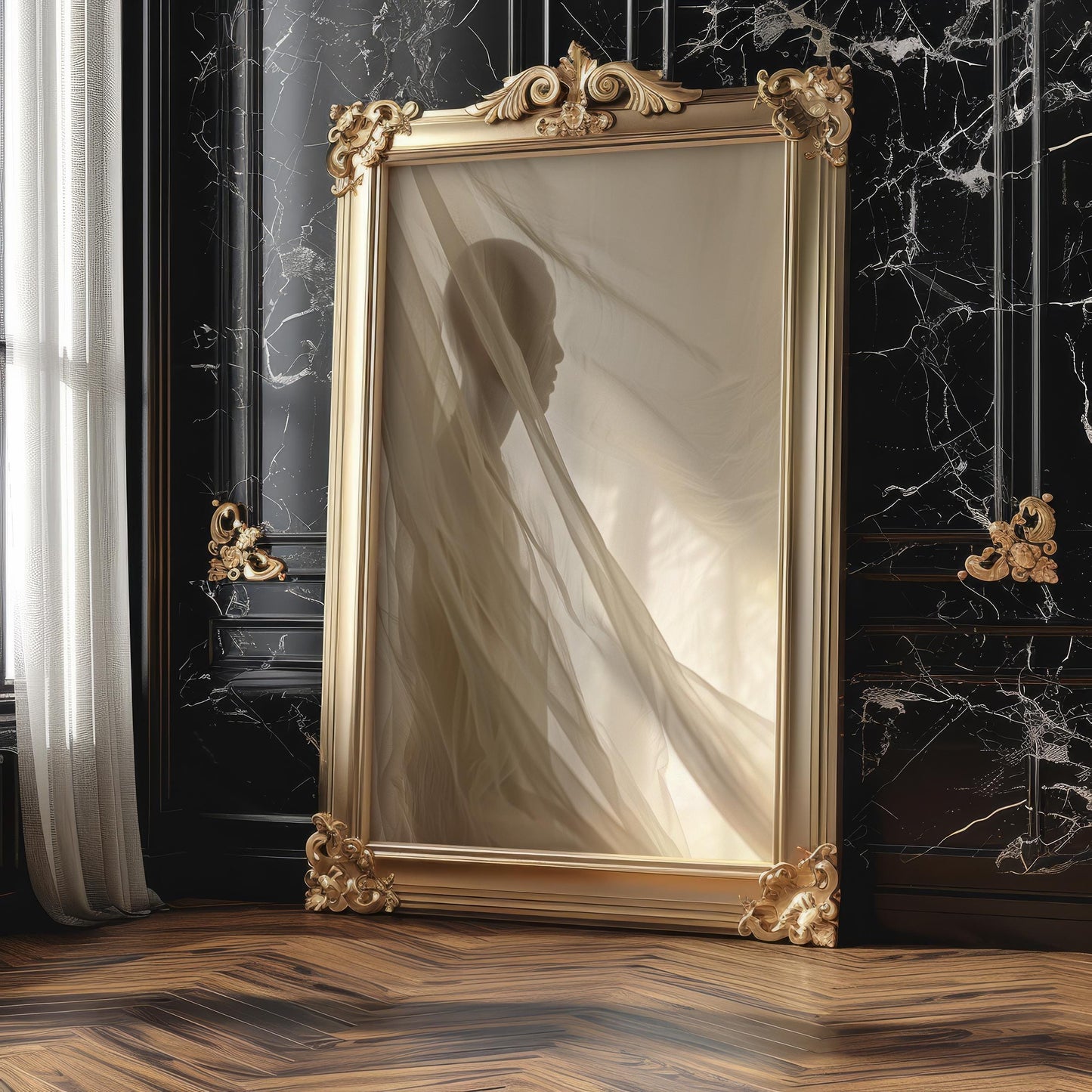 Minimal Wall Art Abstract Figure Silhouette Print | Sheer Fabric, Light & Shadow Art abstract wall art print, geometric minimalist poster, modern Scandinavian decor, Monohaus