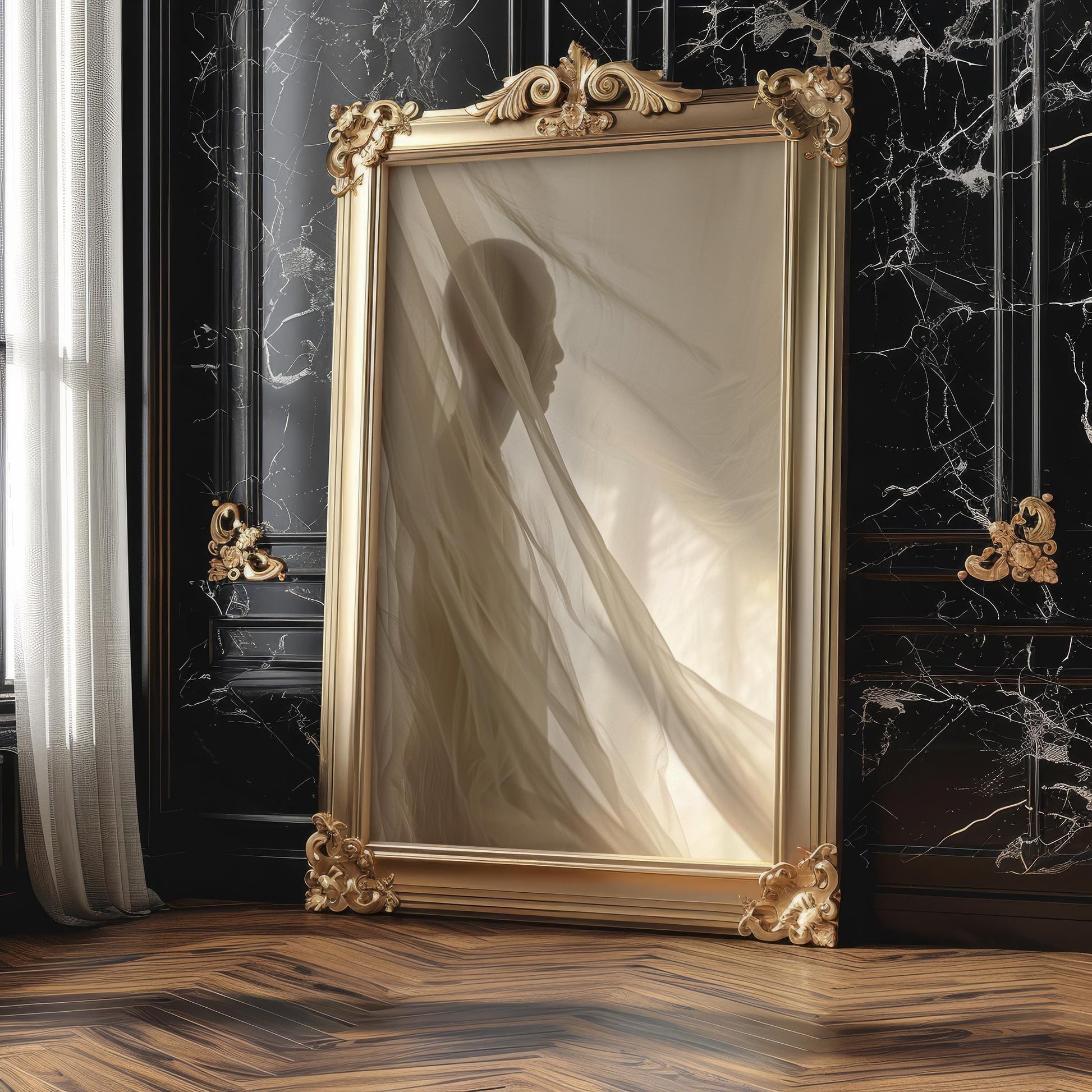 Minimal Wall Art Abstract Figure Silhouette Print | Sheer Fabric, Light & Shadow Art abstract wall art print, geometric minimalist poster, modern Scandinavian decor, Monohaus