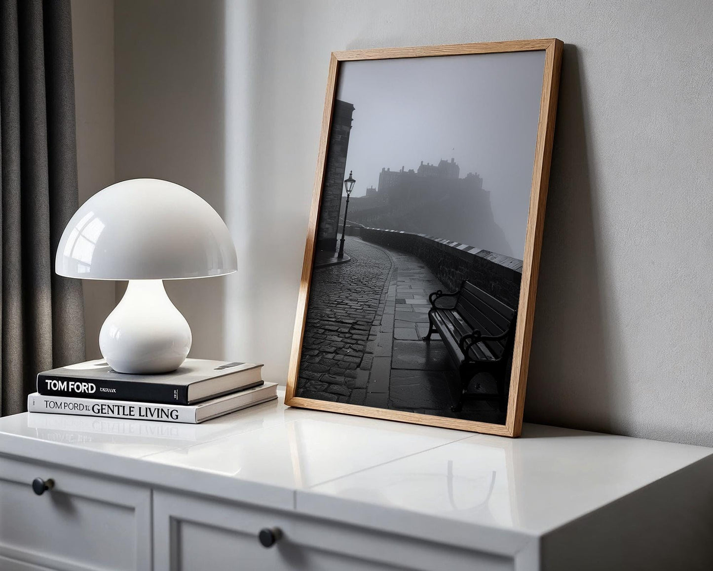 World Landmark | Edinburgh Castle Print | Black and White Scotland Architecture Photography