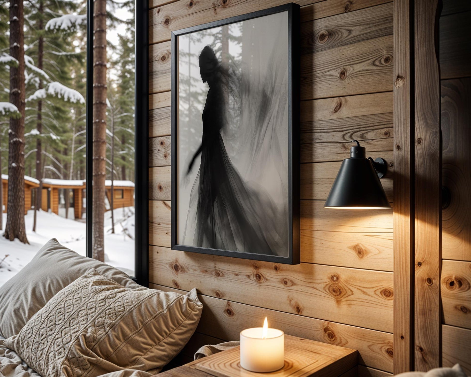 Minimal Wall Art Ethereal Silhouette Black and White Photography Print wall art print, minimalist black and white poster, modern Scandinavian wall decor, Monohaus