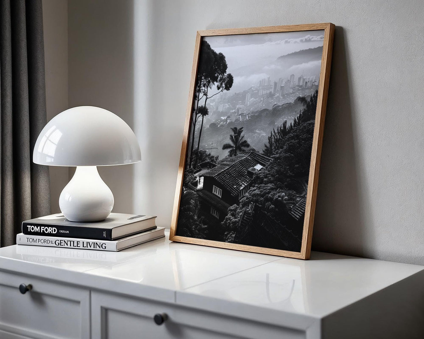 World Landmark | San Francisco Skyline Print | Foggy Black and White Urban Photography black and white photo print, minimalist monochrome wall art poster for modern interiors, Monohaus