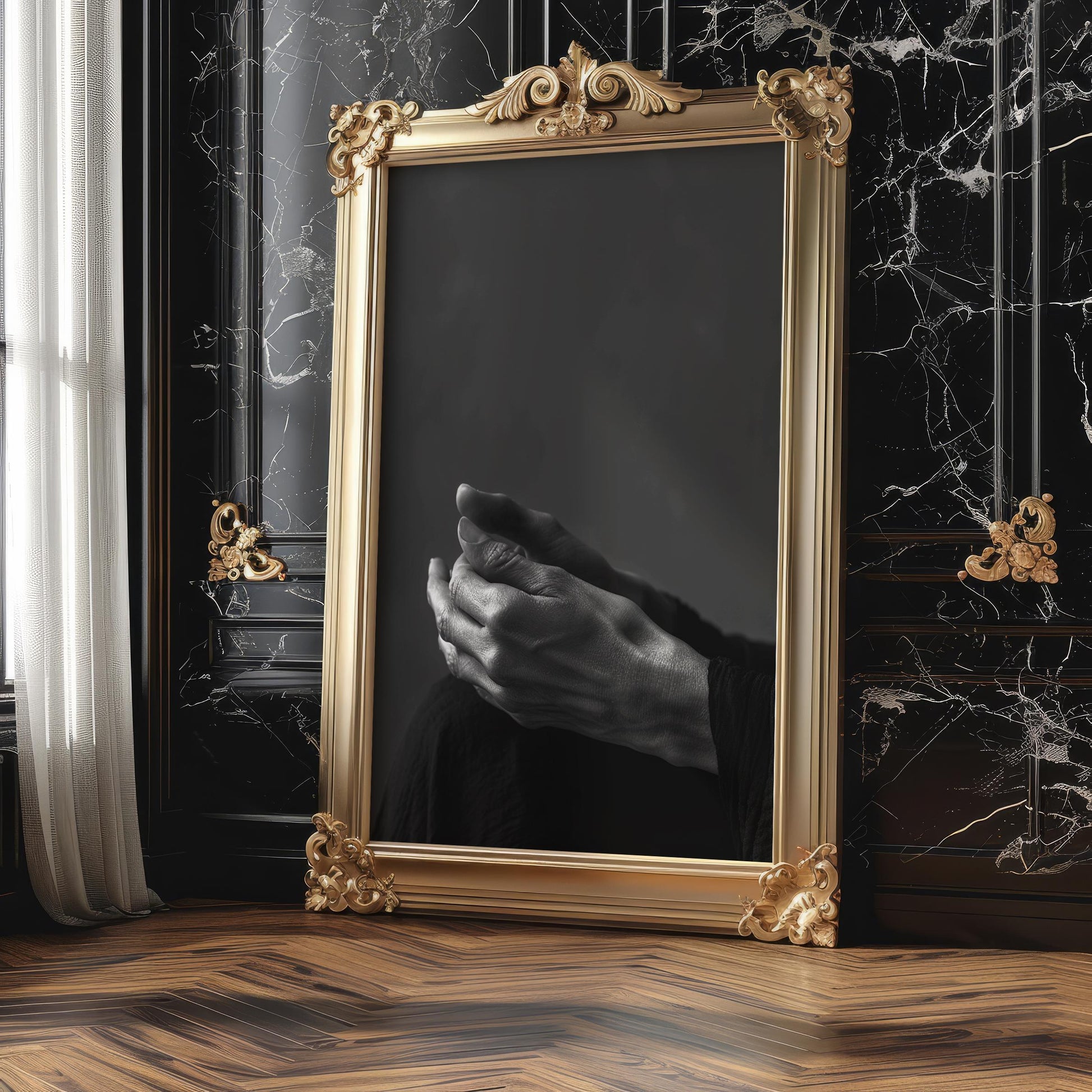 Moody Hands Print | B&W Abstract Human Form Wall Art abstract wall art print, geometric minimalist poster, modern Scandinavian decor, Monohaus