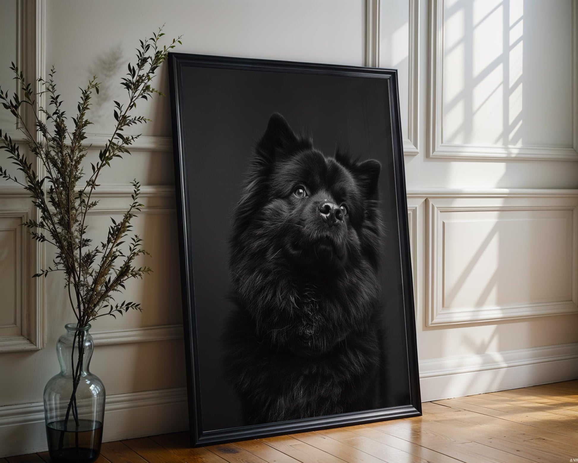 Dog Photography Chow Chow Print Black and White | Minimalist Pet Monochrome wall art print, minimalist black and white poster, modern Scandinavian wall decor, Monohaus
