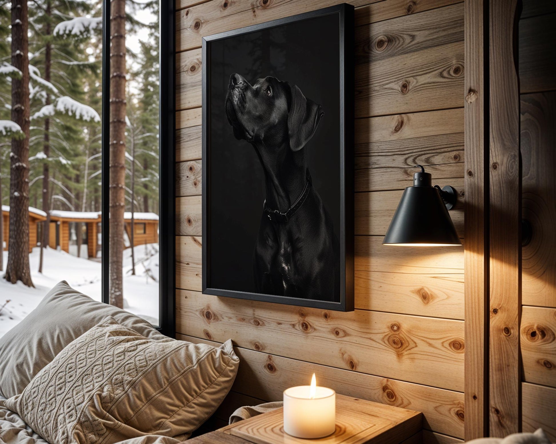 Great Dane Portrait Print | Black and White Dog Photography wall art print, minimalist black and white poster, modern Scandinavian wall decor, Monohaus