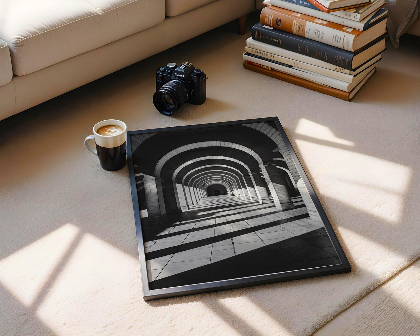 World Landmark | Madrid Cathedral Arches Print | Minimalist Black and White Photography