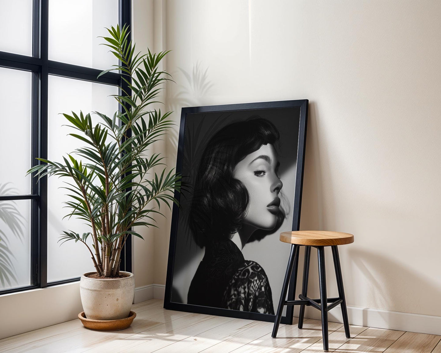 Minimal Wall Art | Retro Paris Fashion Print |  Monochrome Photography wall art print, minimalist black and white poster, modern Scandinavian wall decor, Monohaus