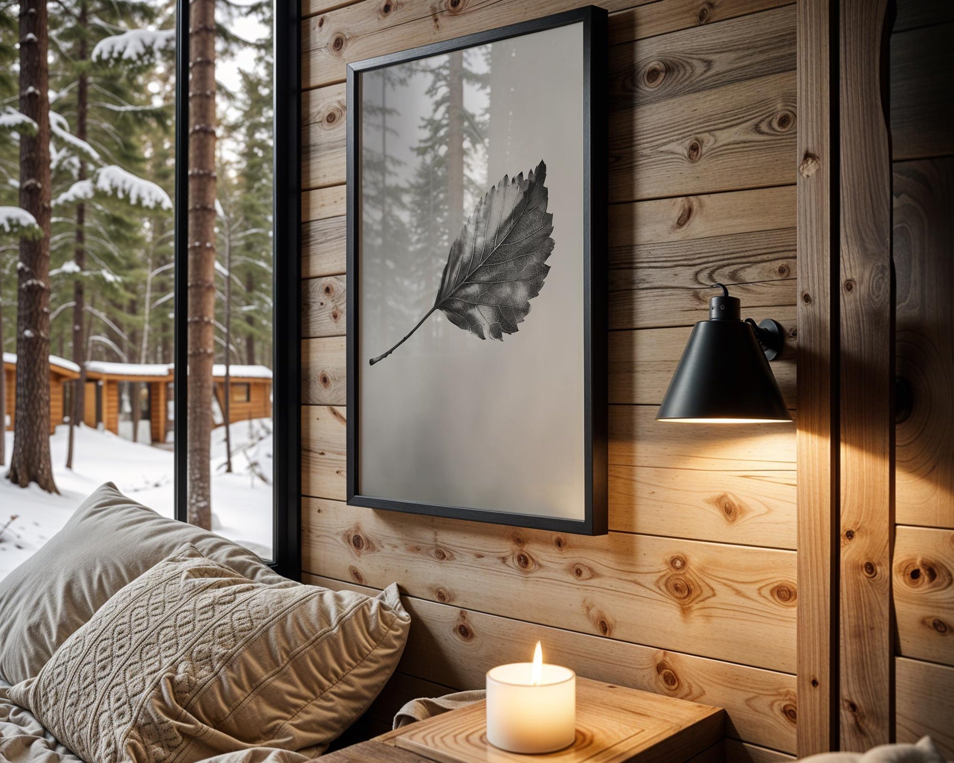 Botanical Photo | Abstract Leaf Macro Photography Print | Black & White Minimal abstract wall art print, geometric minimalist poster, modern Scandinavian decor, Monohaus