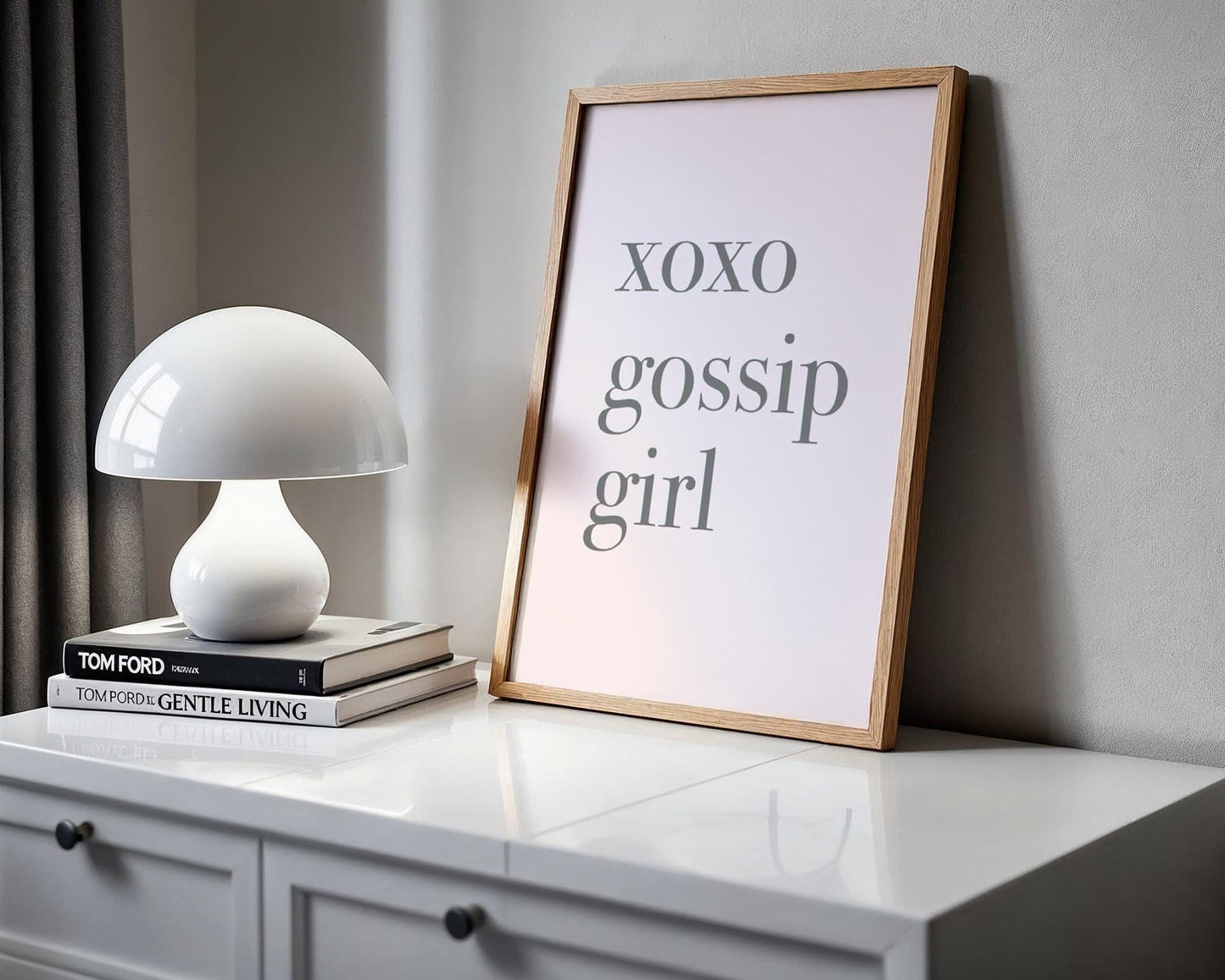 Designer Wall Art | XOXO Gossip Girl Quote Print | Minimalist Typography Poster typography wall art print, minimalist black and white type poster, modern graphic design decor, Monohaus