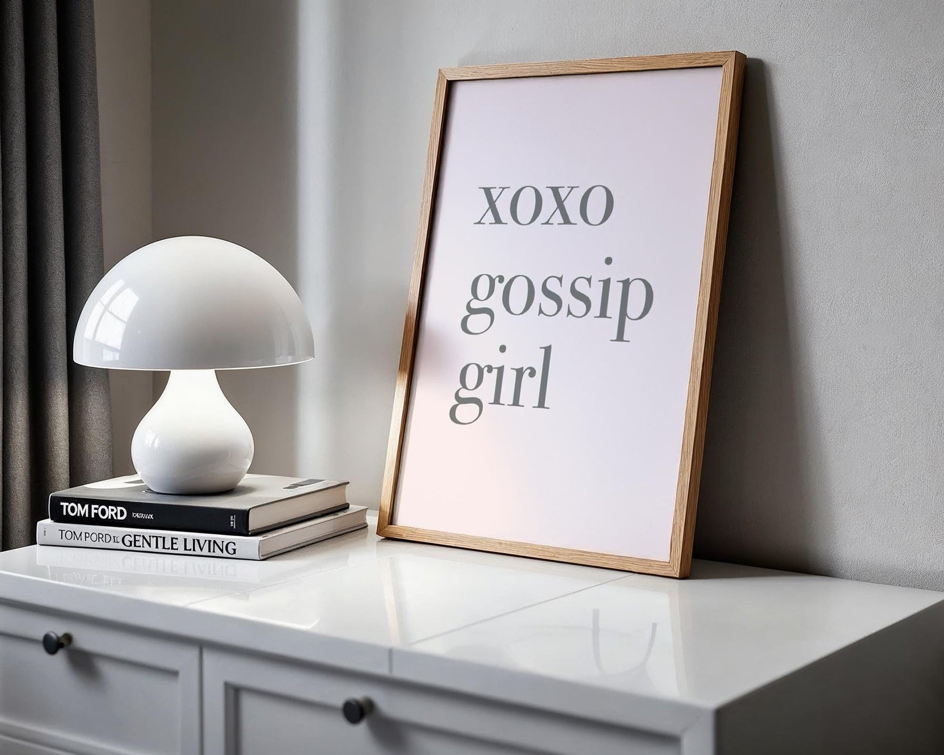 Designer Wall Art | XOXO Gossip Girl Quote Print | Minimalist Typography Poster typography wall art print, minimalist black and white type poster, modern graphic design decor, Monohaus