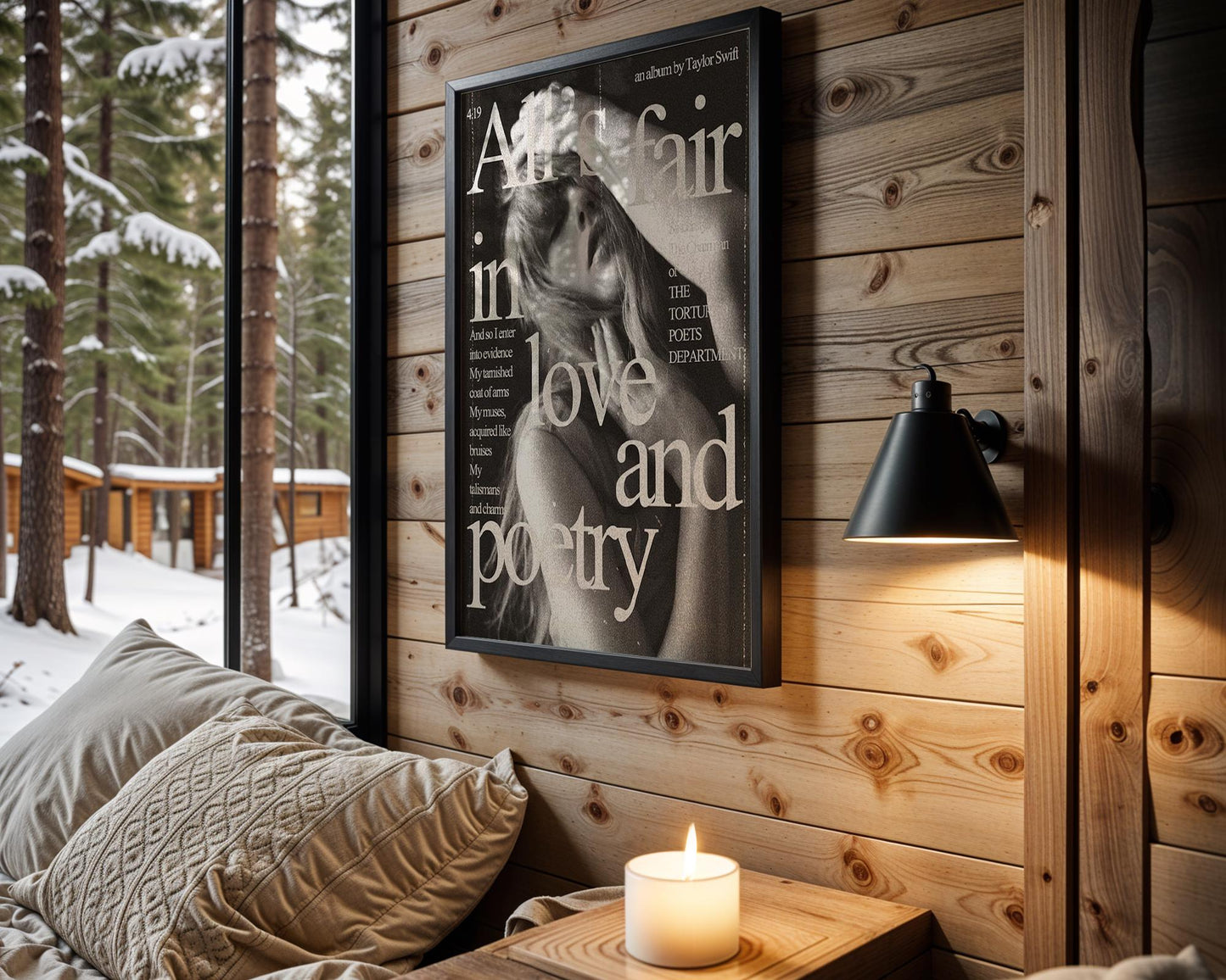 Designer Wall Art | Love And Poetry Print | Minimalist Black & White Typography typography wall art print, minimalist black and white type poster, modern graphic design decor, Monohaus