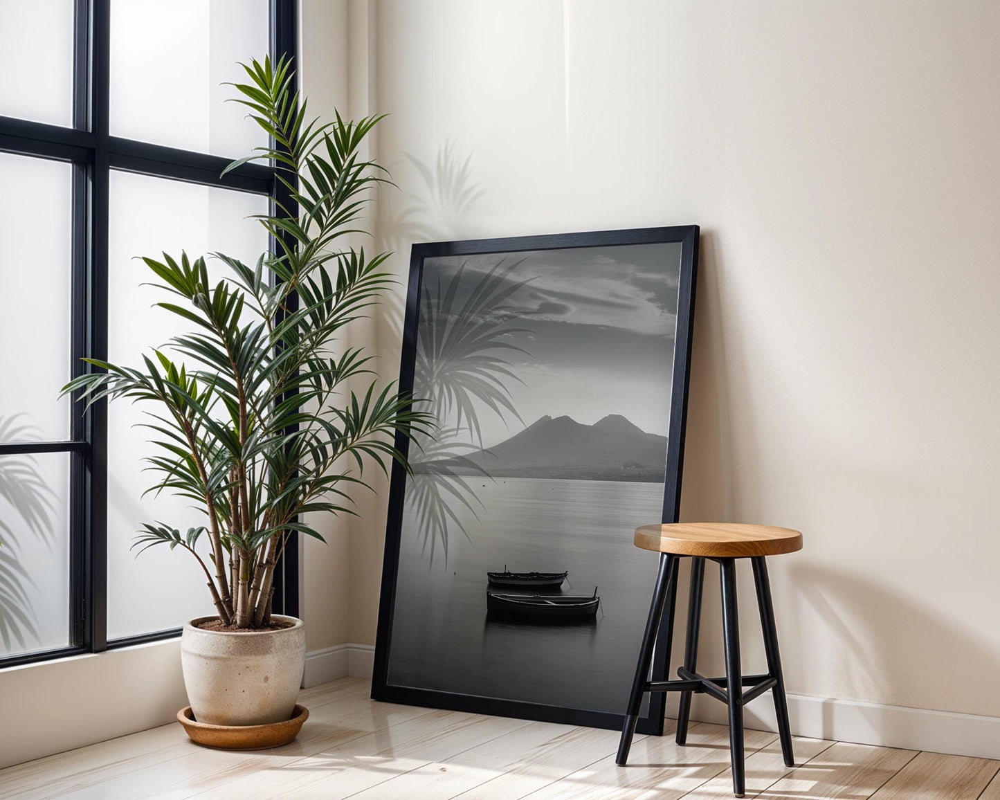 World Landmark | Naples Italy Seascape Print | Mount Vesuvius Minimalist Photography