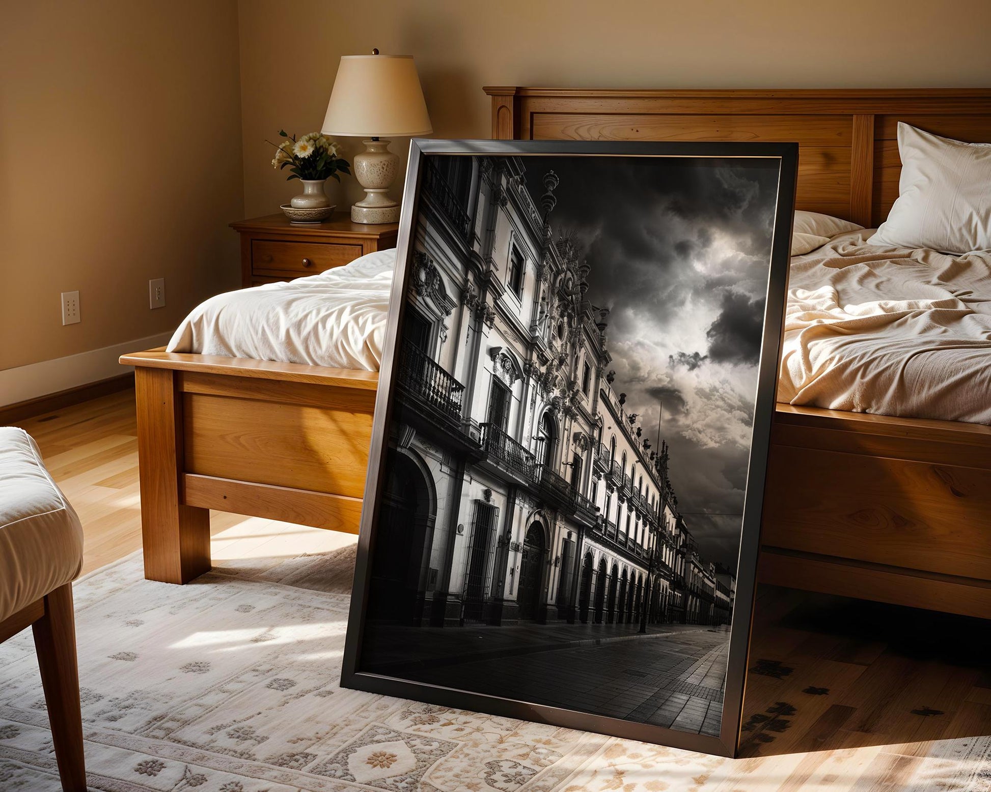 World Landmark | Puebla Mexico Print | Baroque Architecture Photography, Black and White wall art print, black and white architectural poster, minimalist modern Scandinavian wall decor, Monohaus