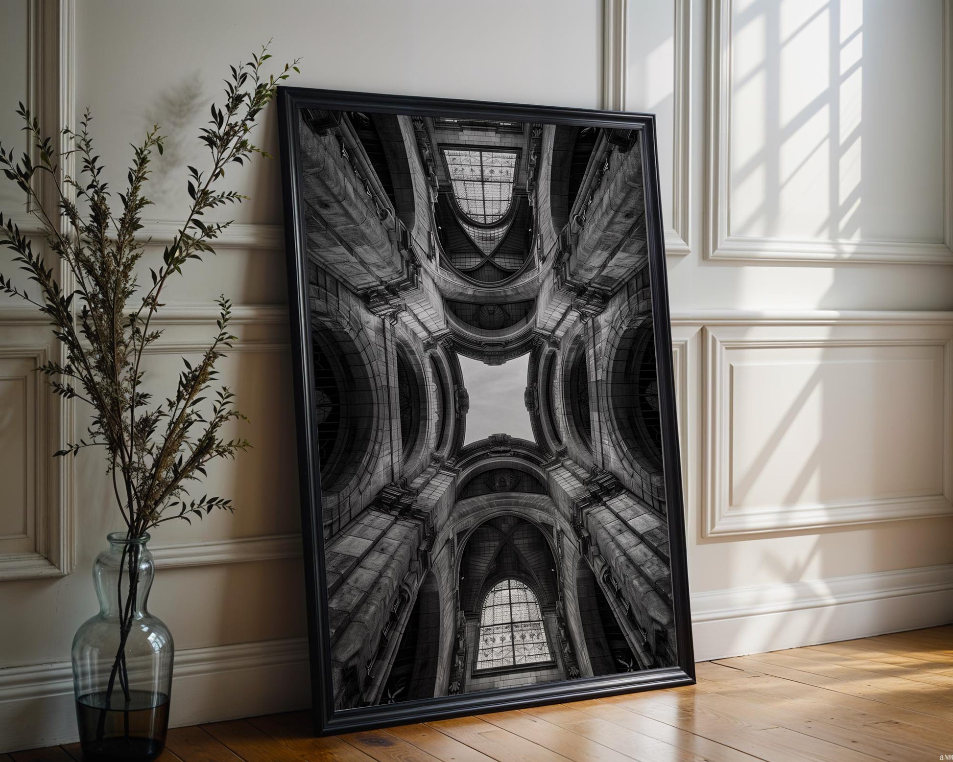 World Landmark | Vienna Library Print | Black and White Grand Dome Architecture wall art print, black and white architectural poster, minimalist modern Scandinavian wall decor, Monohaus