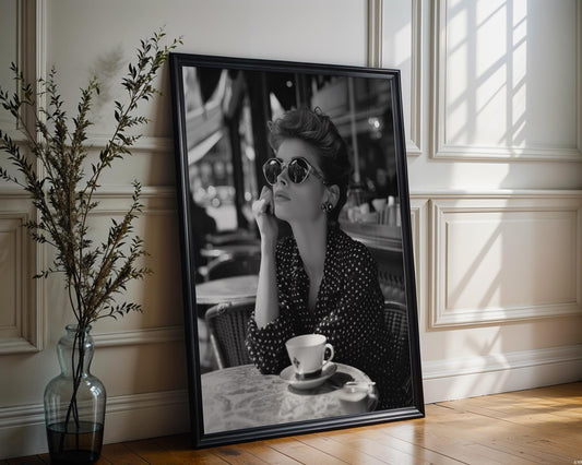 Minimal Wall Art | Retro Paris Fashion Print |  Glamour Photography wall art print, minimalist black and white poster, modern Scandinavian wall decor, Monohaus