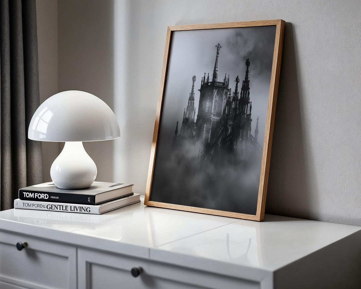 World Landmark | Gothic Cathedral Spires Photography Print | Black and White Architecture Wall Art