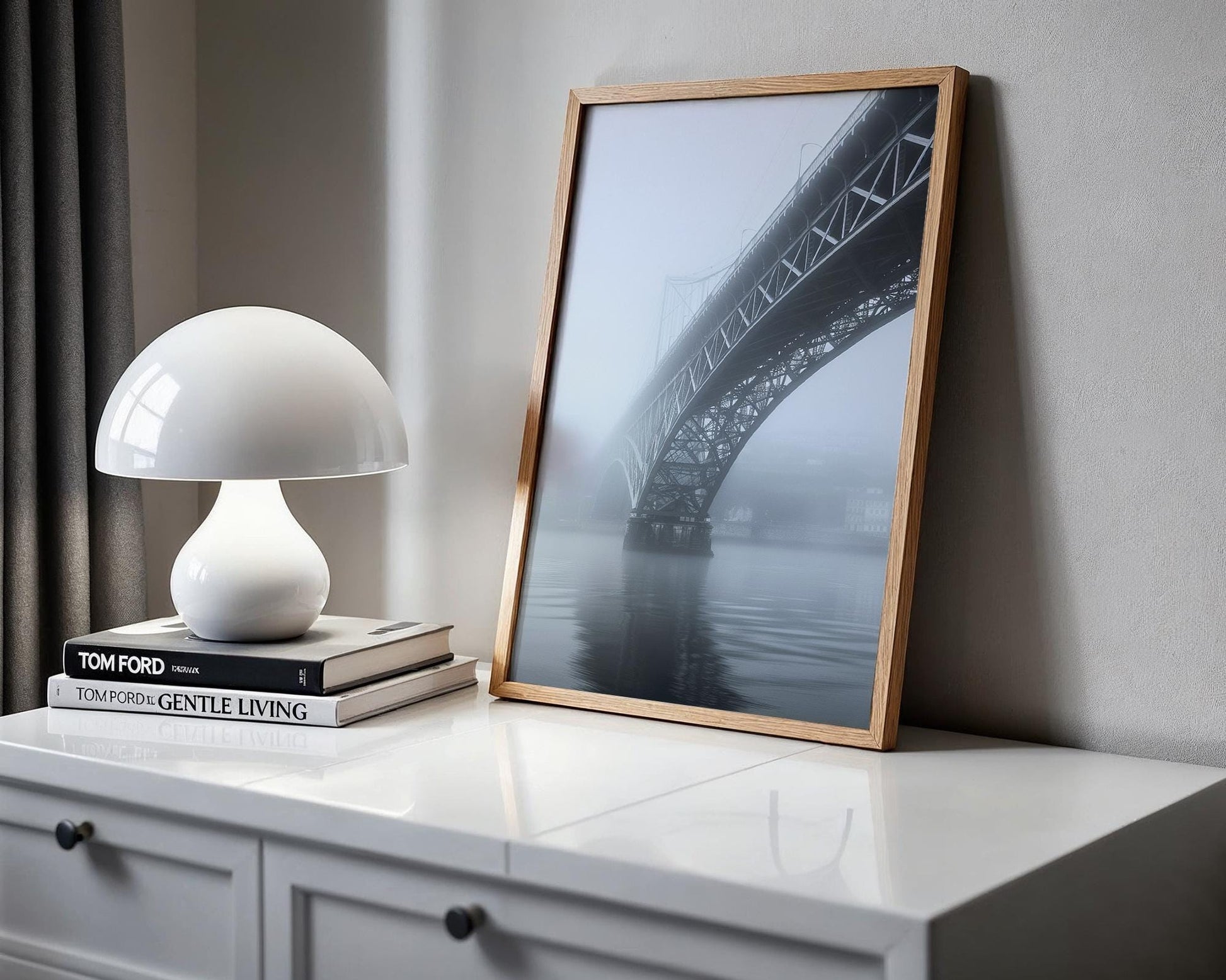 World Landmark | Porto Bridge Photography Print | Black and White Minimalist Wall Art wall art print, minimalist black and white poster, modern Scandinavian wall decor, Monohaus