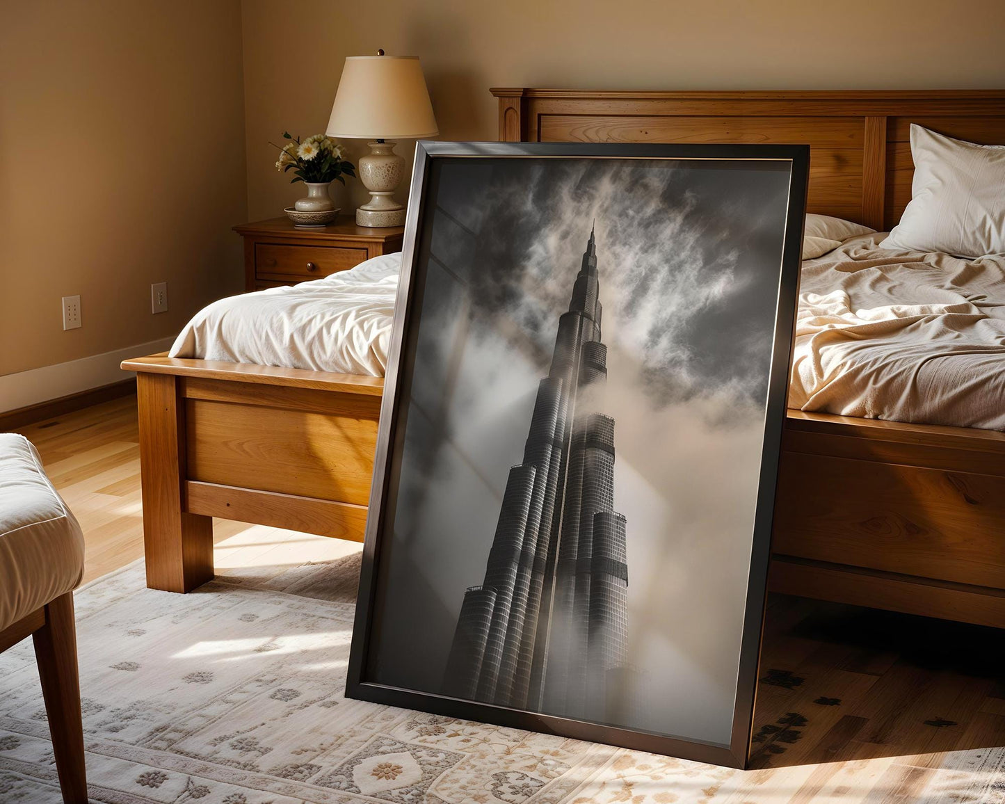 World Landmark | Burj Khalifa Black and White Photography Print | Dubai Skyline Poster wall art print, minimalist black and white poster, modern Scandinavian wall decor, Monohaus