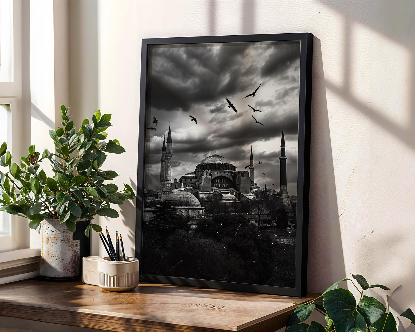 World Landmark | Hagia Sophia Istanbul Print | Dramatic Black and White Photography