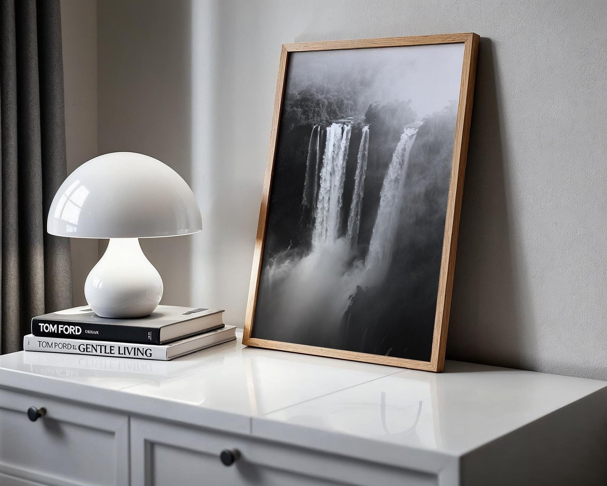 World Landmark | Iguazu Falls Print | Black and White Minimalist Photography wall art print, minimalist black and white poster, modern Scandinavian wall decor, Monohaus