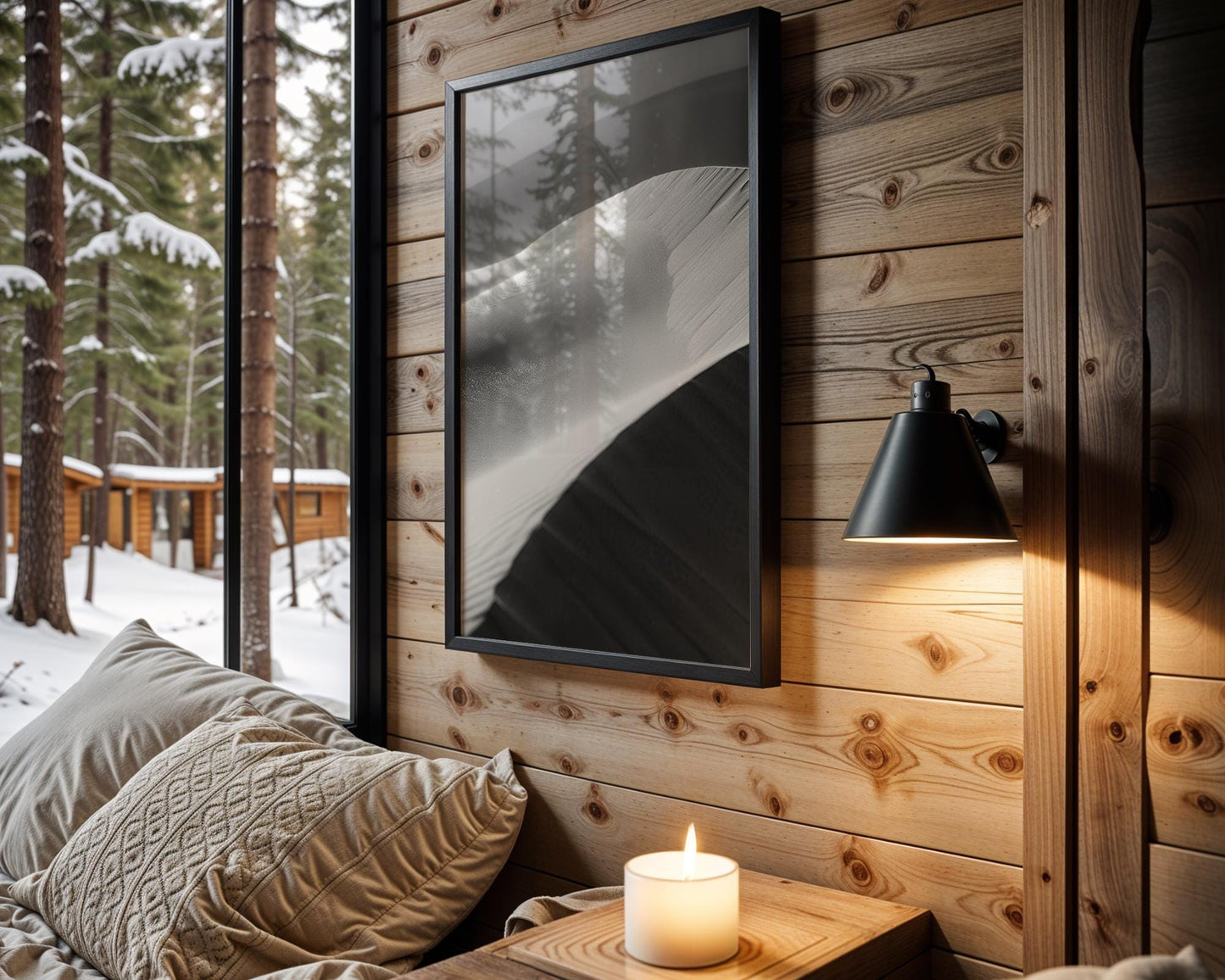 Minimal Wall Art Desert Whisper | Black and White Abstract Landscape | abstract wall art print, geometric minimalist poster, modern Scandinavian decor, Monohaus