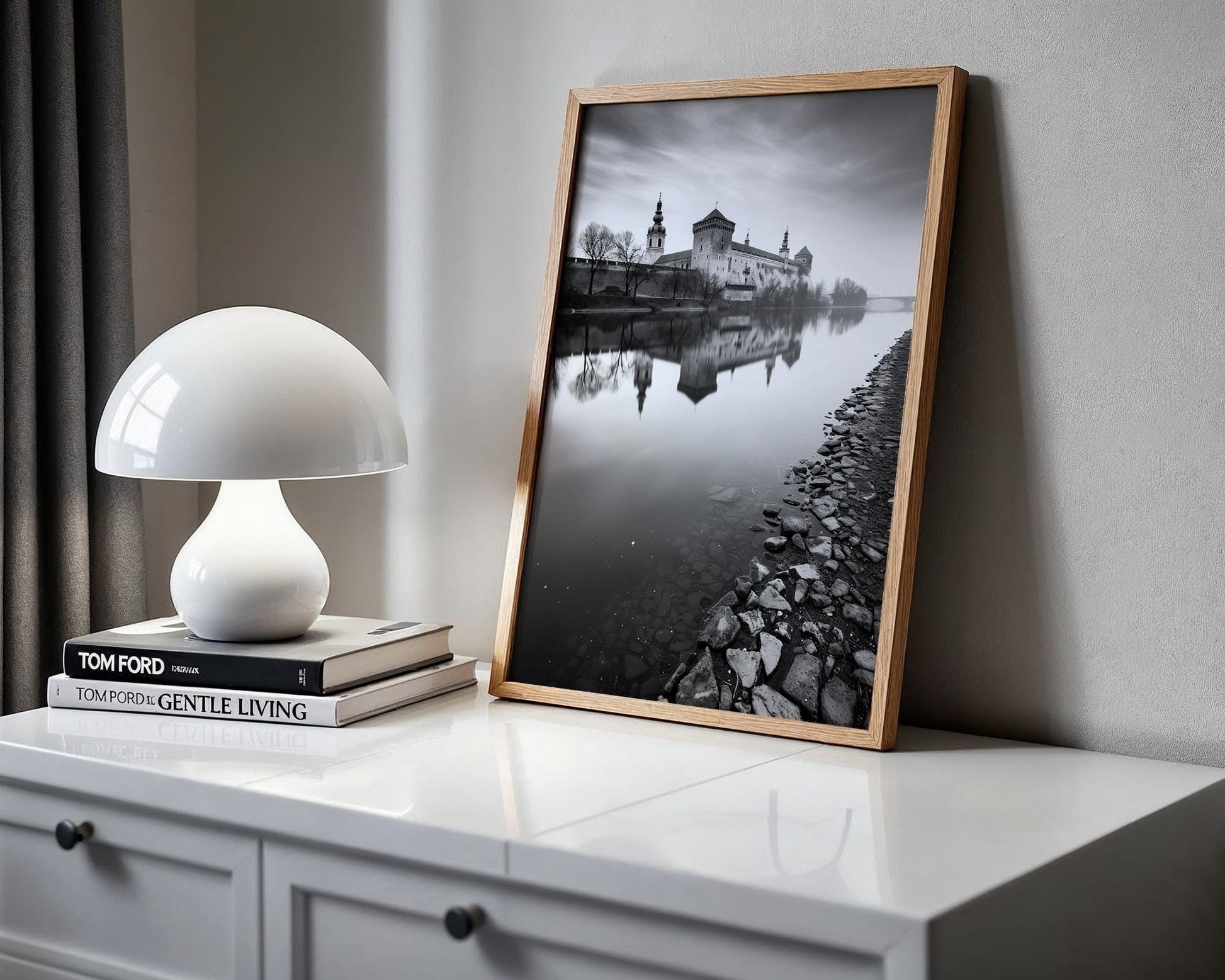 World Landmark | Krakow Castle Photography Print | Black and White Architecture Wall Art wall art print, black and white architectural poster, minimalist modern Scandinavian wall decor, Monohaus