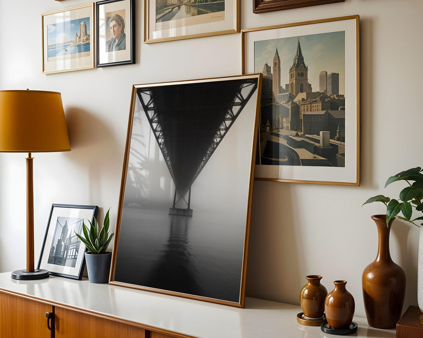 World Landmark | Porto Bridge Photography Print | Minimalist Black and White Wall Art wall art print, minimalist black and white poster, modern Scandinavian wall decor, Monohaus