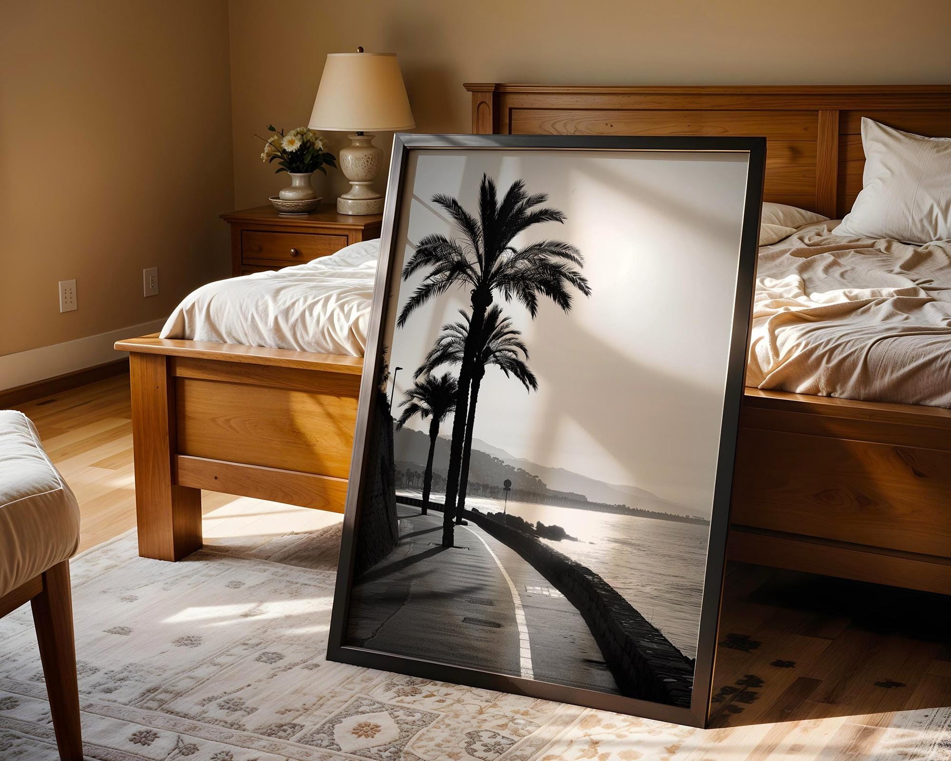 World Landmark | Los Angeles Palm Tree Print | Minimalist Black and White Photography wall art print, minimalist black and white poster, modern Scandinavian wall decor, Monohaus