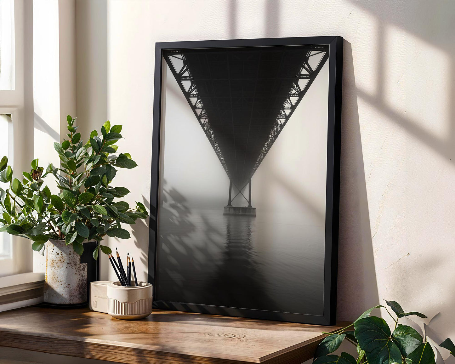 World Landmark | Porto Bridge Photography Print | Minimalist Black and White Wall Art wall art print, minimalist black and white poster, modern Scandinavian wall decor, Monohaus