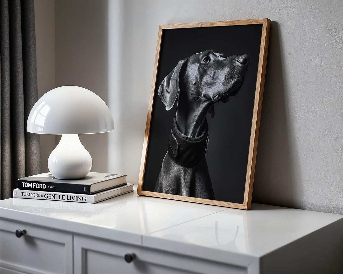 Dog Photography Vizsla Pet Print | Black and White | Weimaraner Pet Art wall art print, minimalist black and white poster, modern Scandinavian wall decor, Monohaus